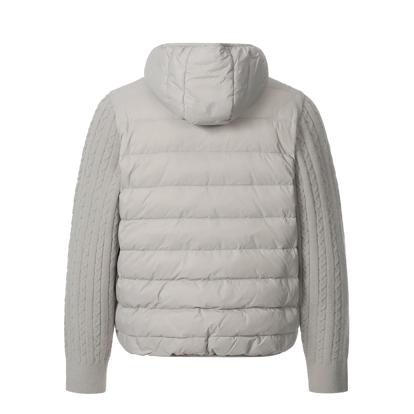 Hybrid Knit-Sleeve | Hooded Puffer Jacket - Luxuryurbanwear