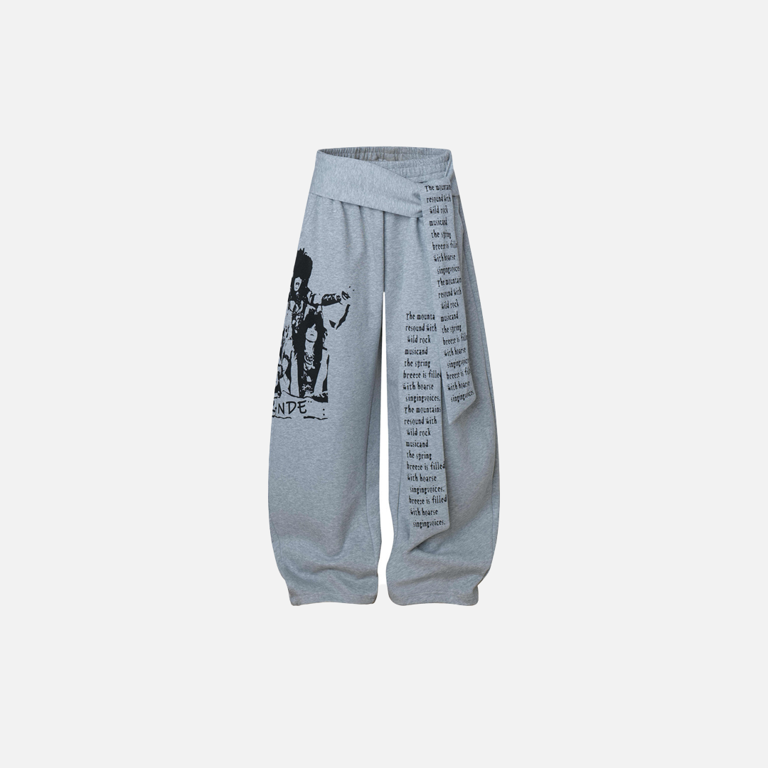 Gothing Street Character Print Wide Leg Sweatpants - Luxuryurbanwear