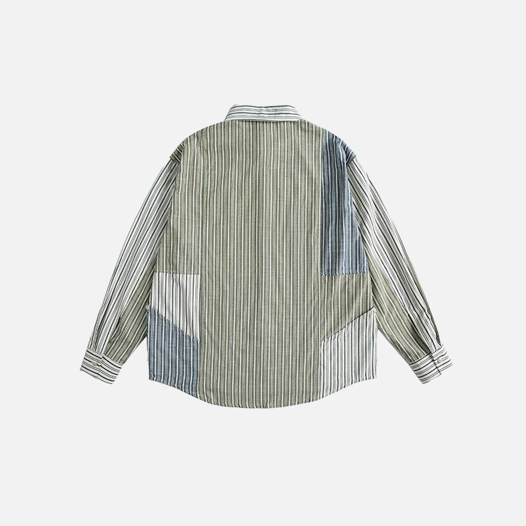 Cozy Plaid Loose Patchwork Hip Hop Long Sleeve Shirt - Luxuryurbanwear