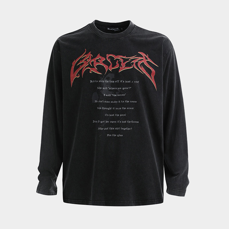 Archive Gothic Letter | Washed Sweatshirt - Luxuryurbanwear