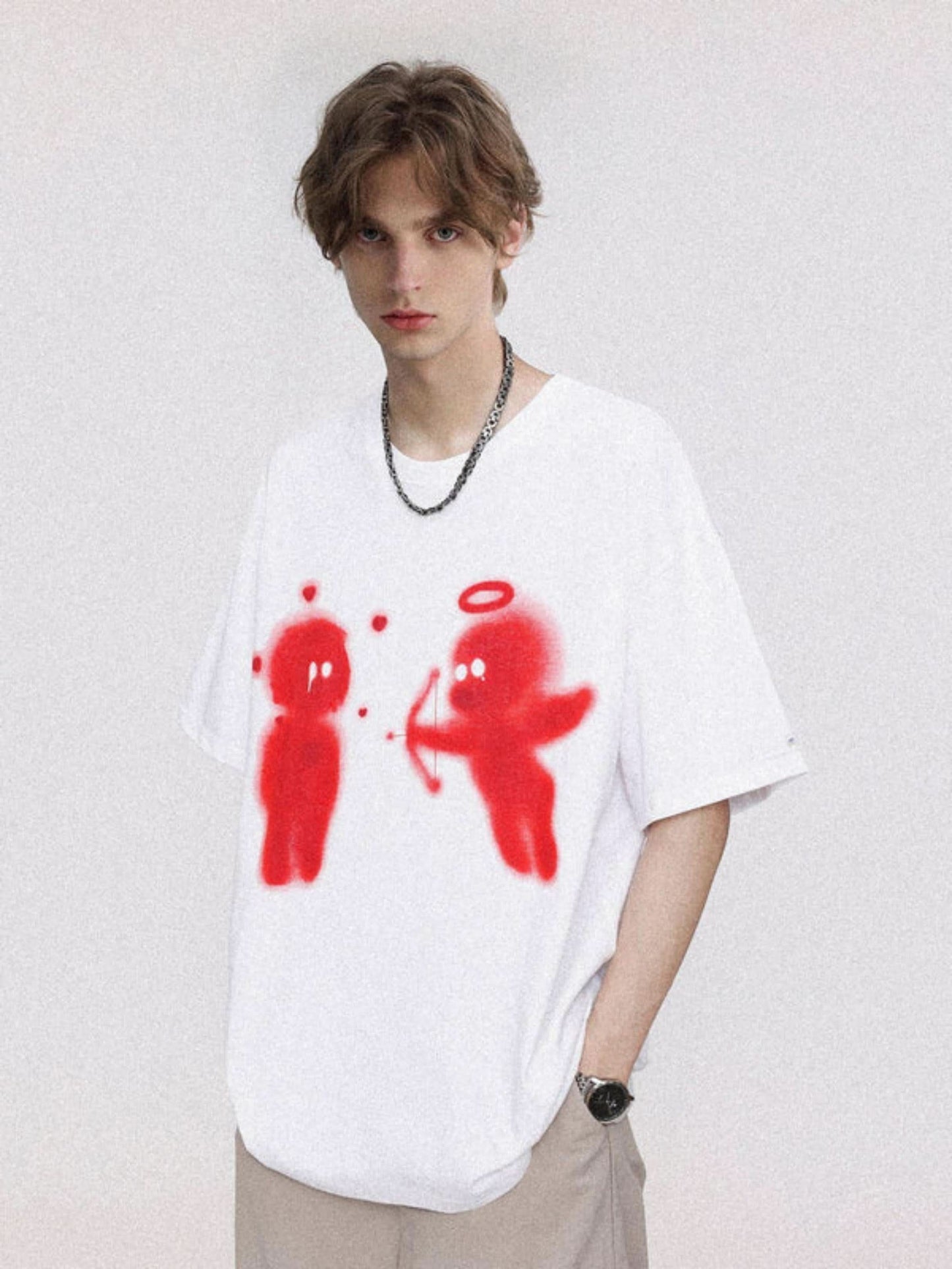 LUW "Cupilove" Graphic Tee - Luxury Heavyweight Romantic Streetwear T-Shirt