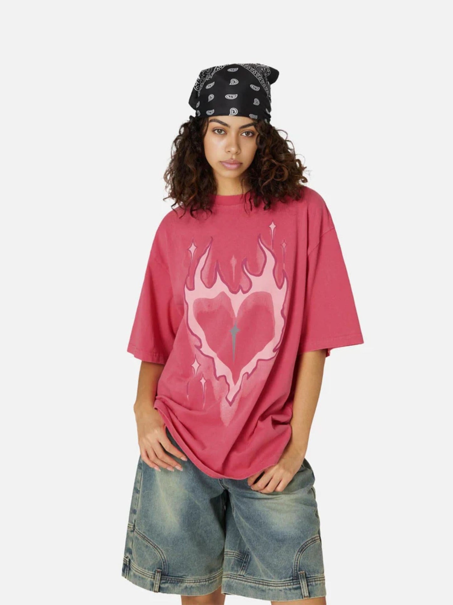 LUW "Heart-Flame" Graphic Tee - Luxury Heavyweight Unisex Streetwear T-Shirt
