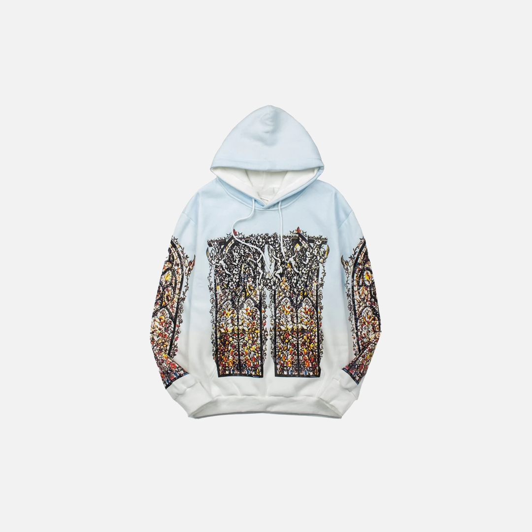 Colorful Retro Birdcage Fleece Hoodie - Luxuryurbanwear