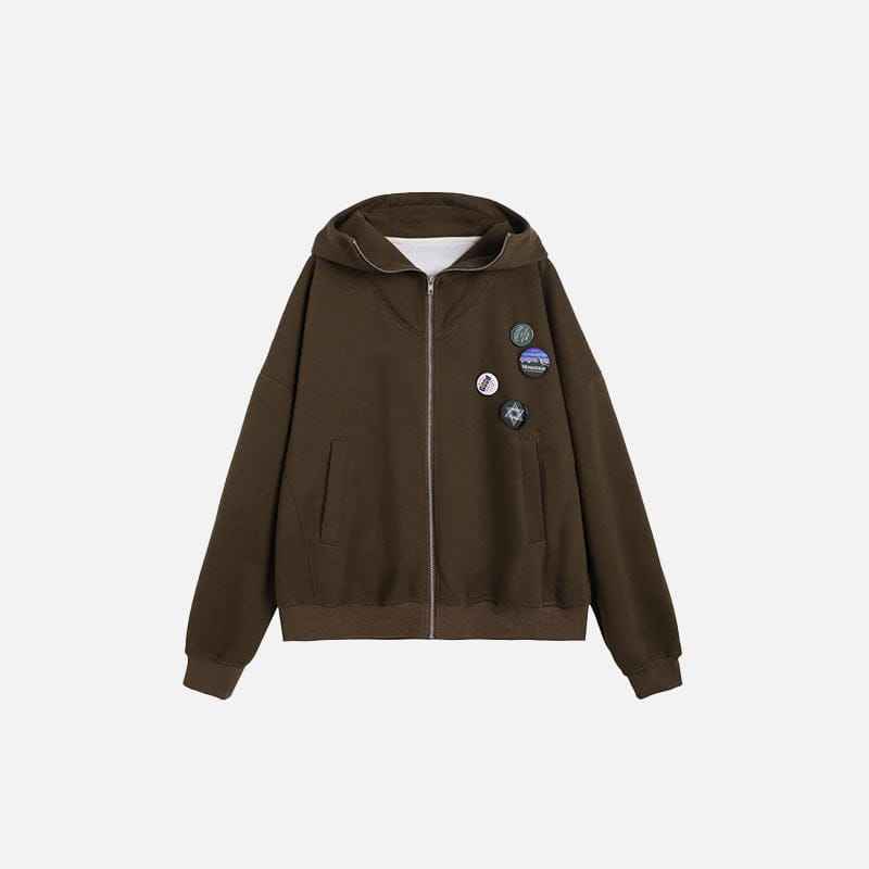 Zip Up Hoodie Loose Sports