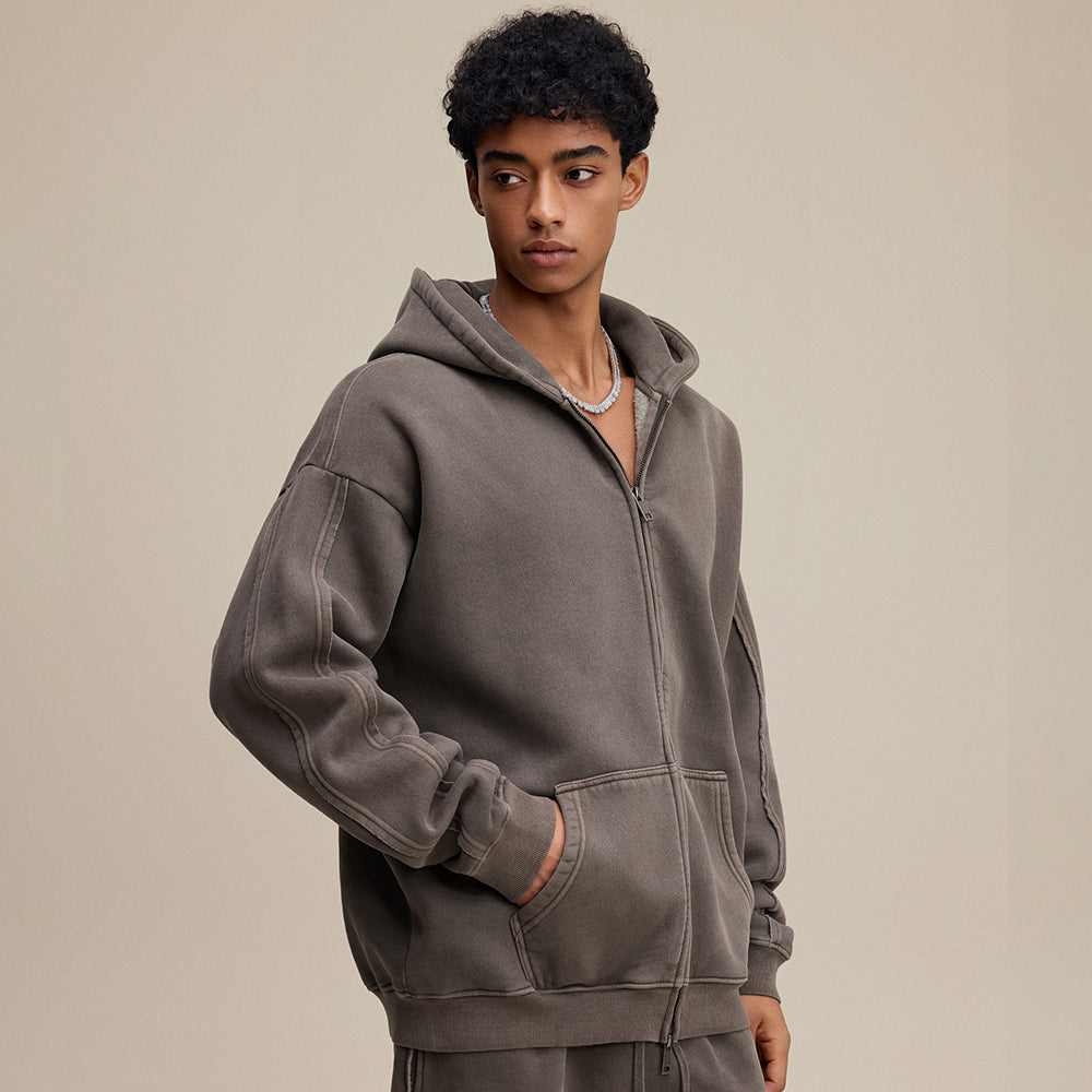 Vintage | Classic Zip Up Hoodie - Luxuryurbanwear