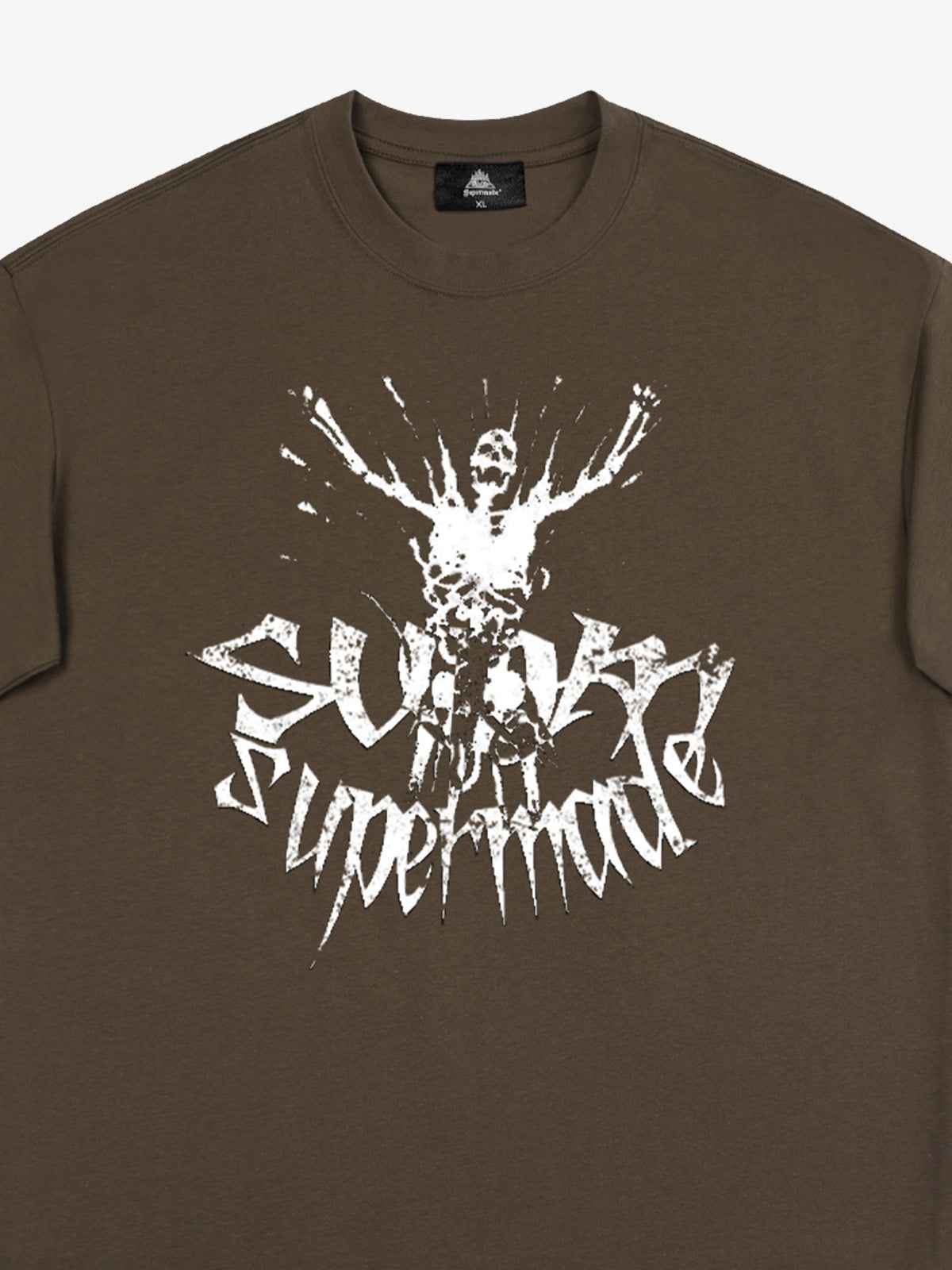 Gothic Skull Distressed Letter T-Shirt