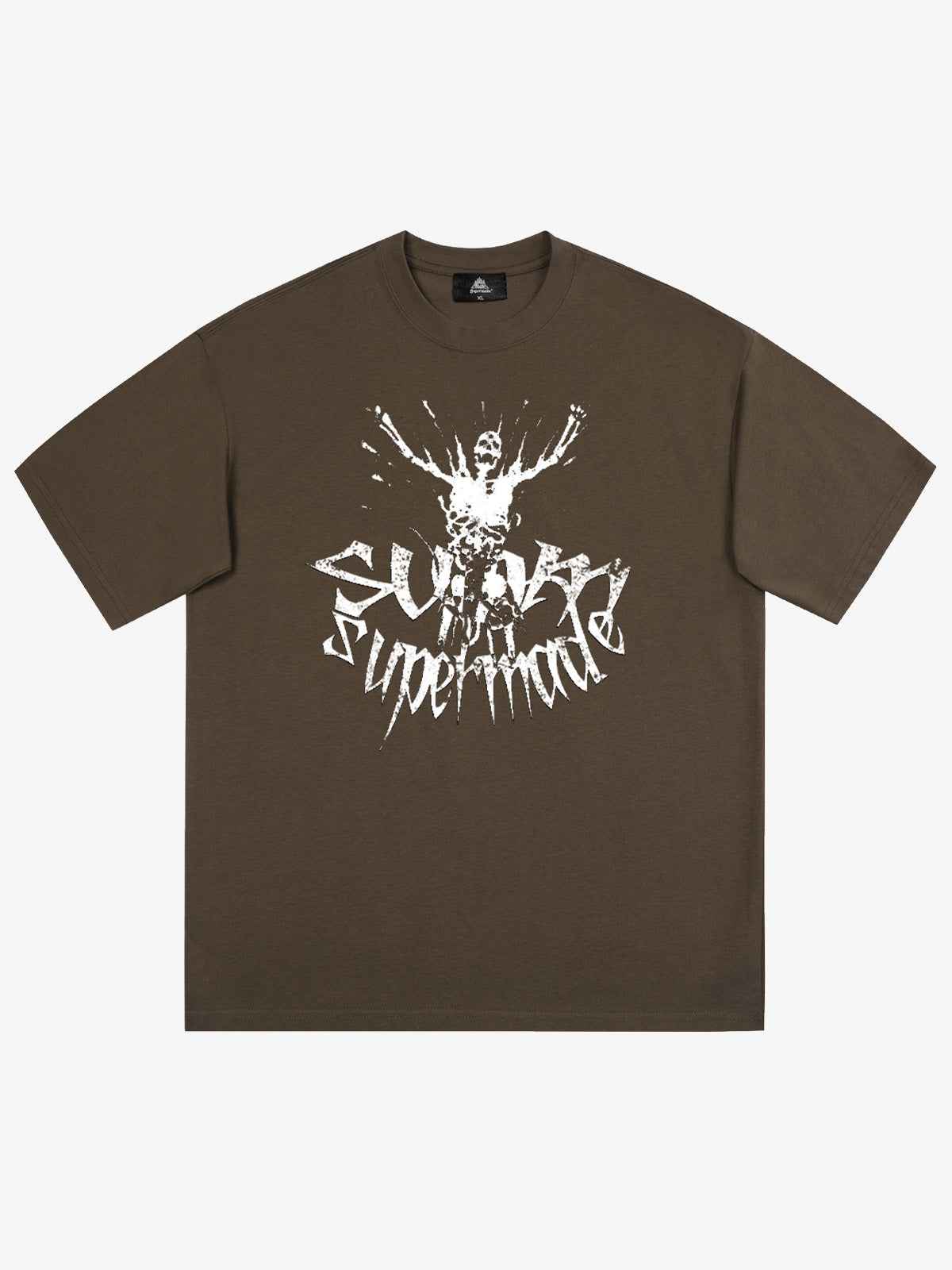 Gothic Skull Distressed Letter T-Shirt