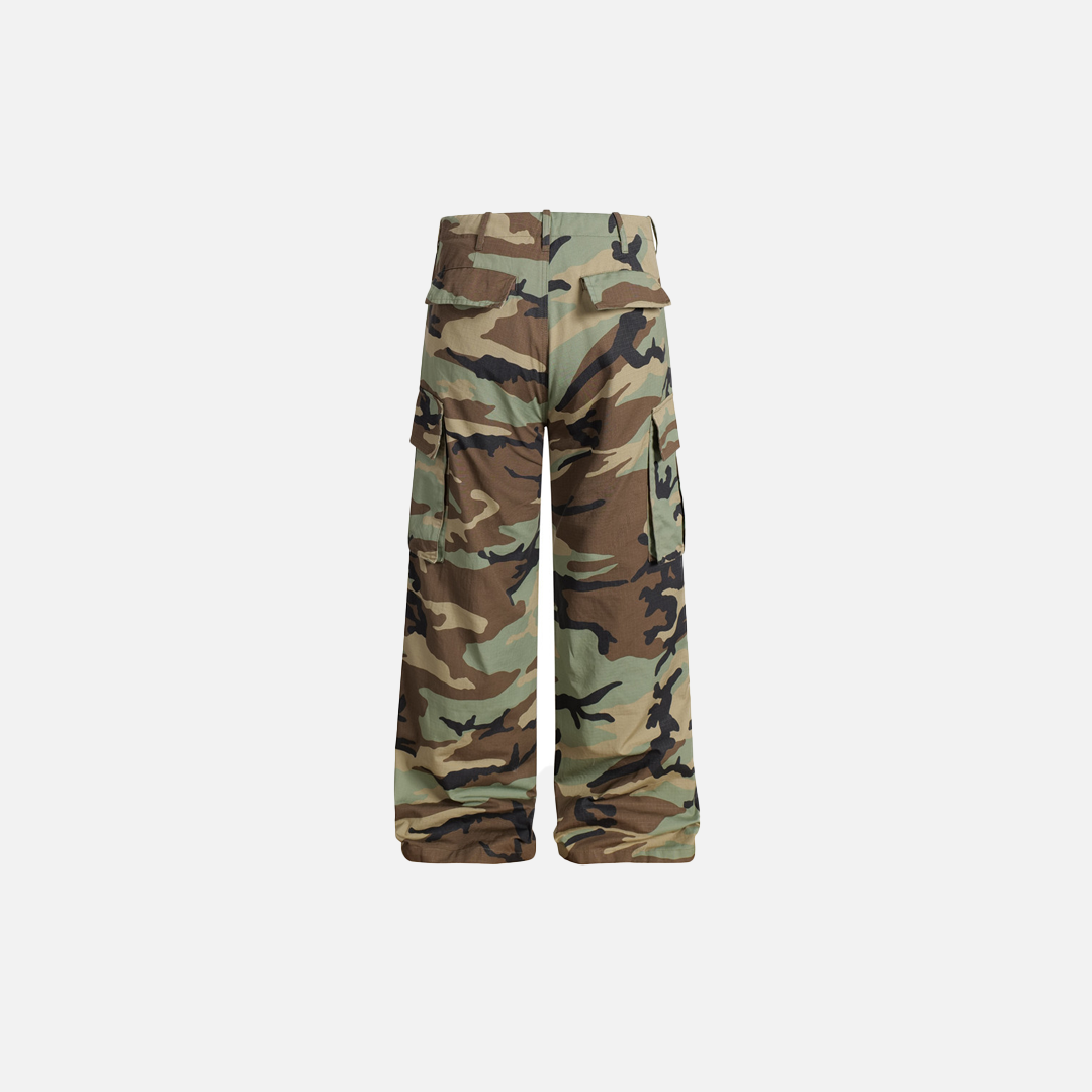 Elevated Camouflage Loose Wide Leg Cargo Pants - Luxuryurbanwear