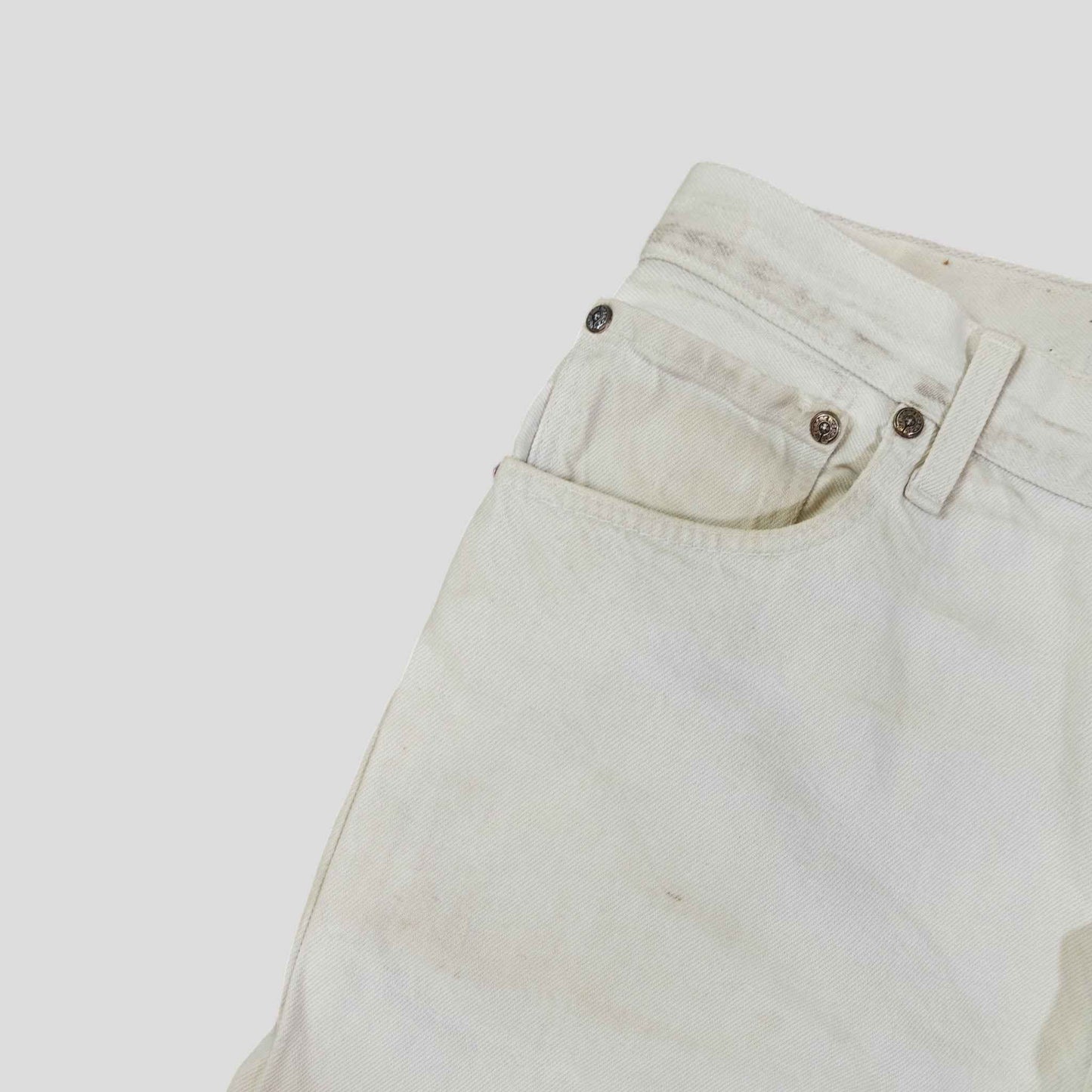 Chrome Hearts Leopard Cross Patch Jeans in White
