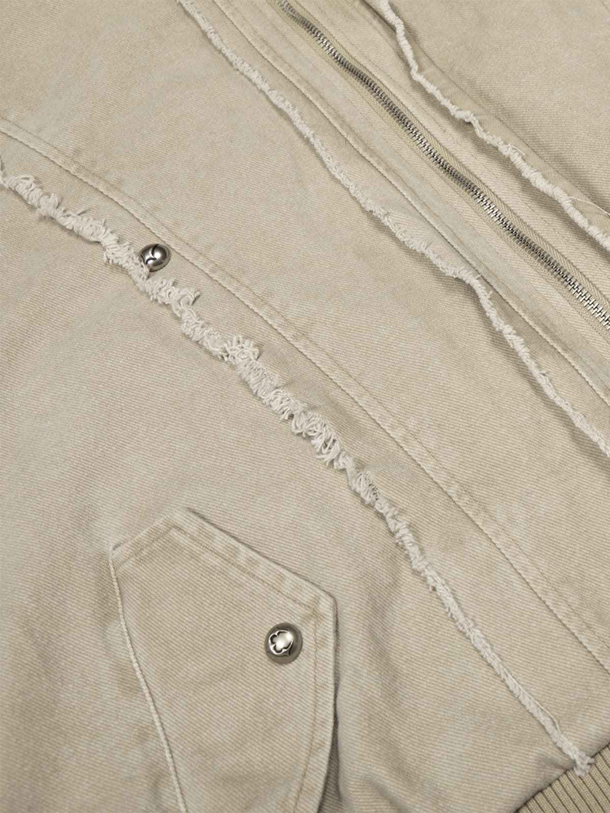 Retro Washed Fleece-lined Hooded Work Jacket