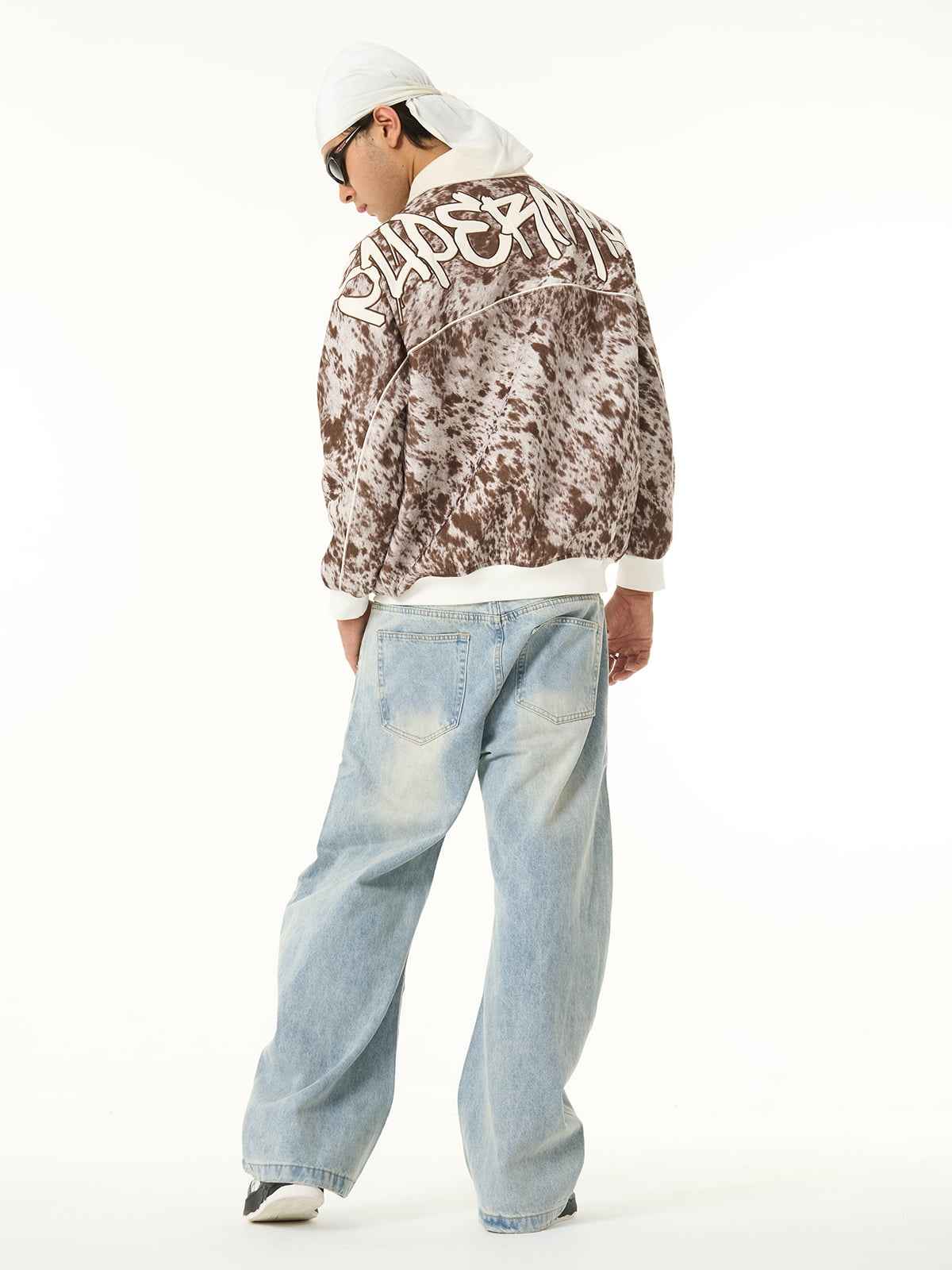 Retro Statement Snow Leopard Fleece Jacket