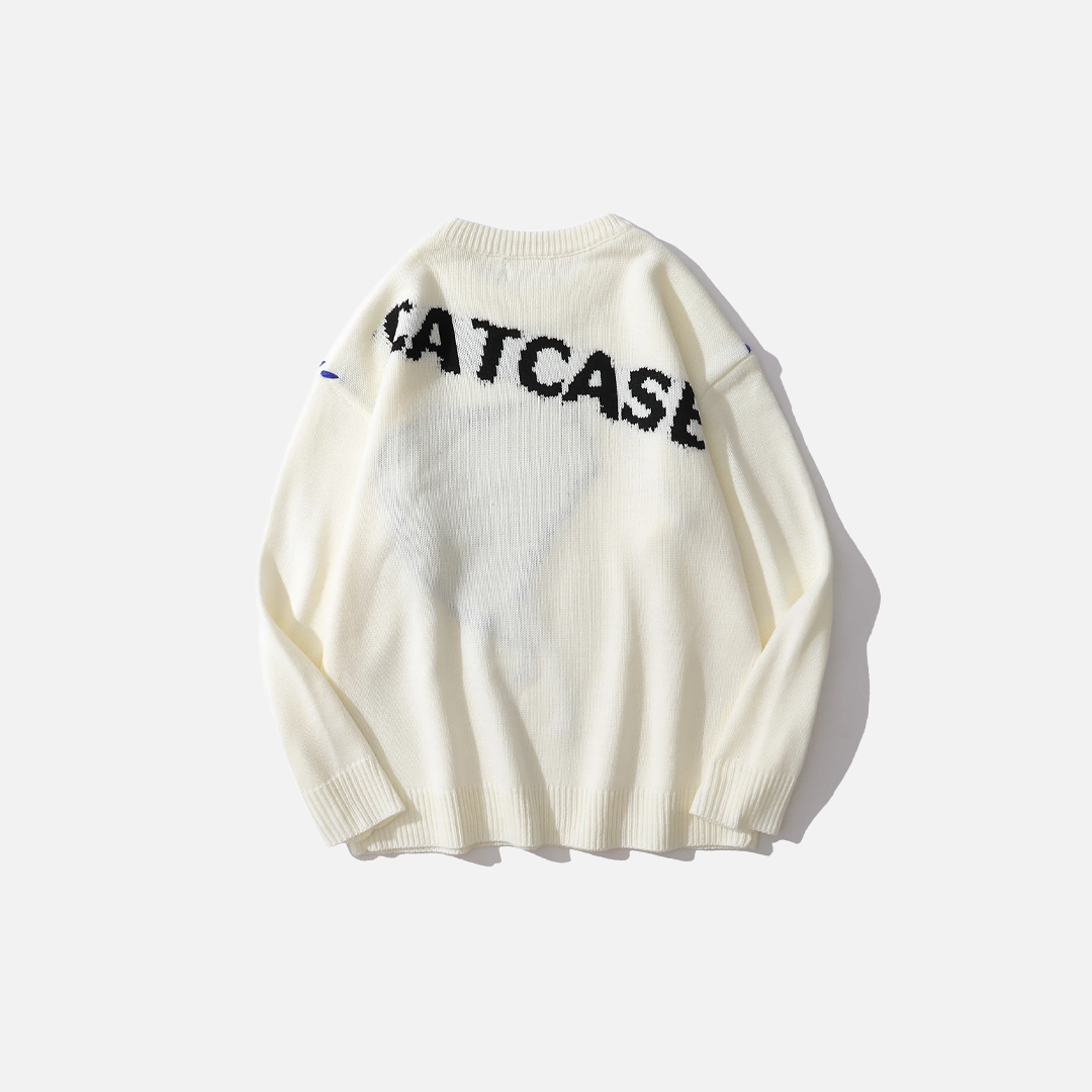 Y2K Big Heart Knitted Round Neck Jumper Sweater - Luxuryurbanwear