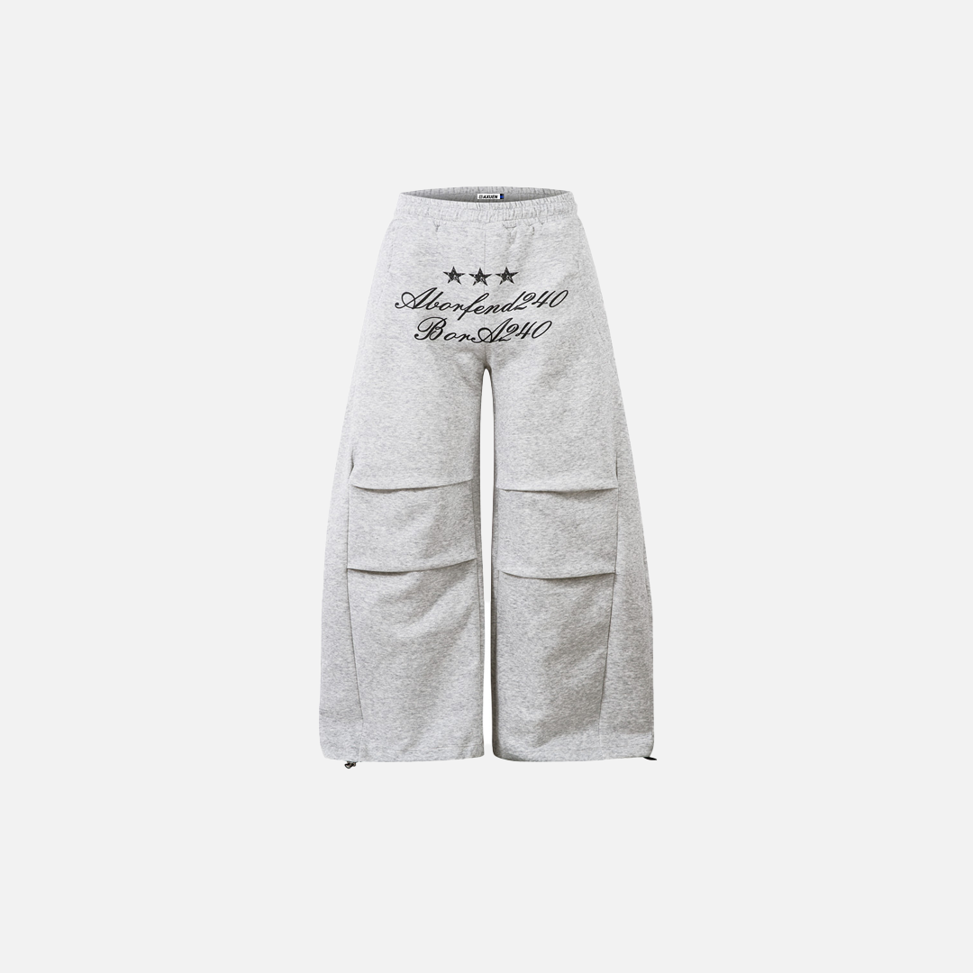 Trendy Loose Fit Letter Print Wide Leg Jogger - Luxuryurbanwear