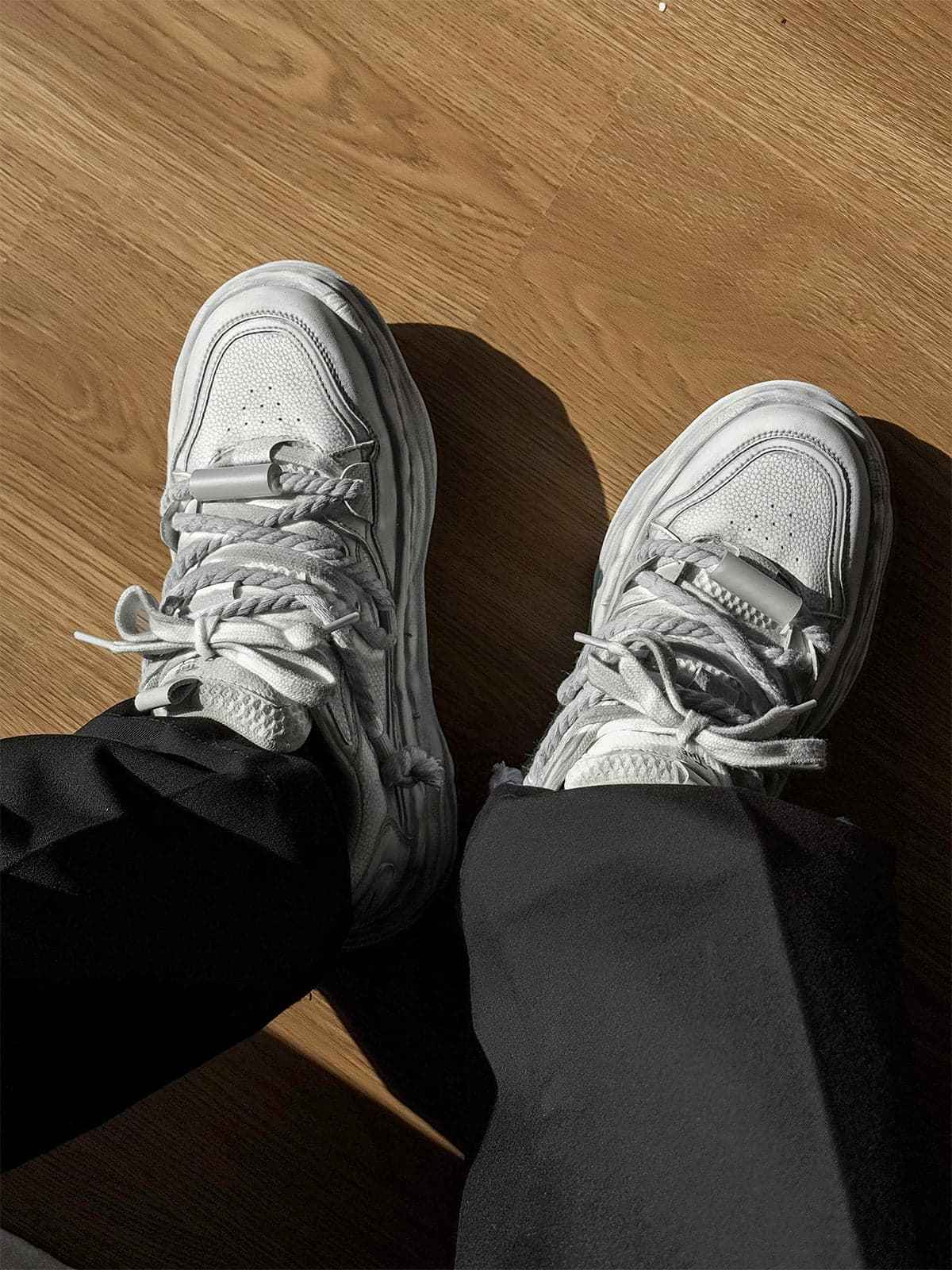 Deconstructed Distressed Chunky Street Sneakers - 2521