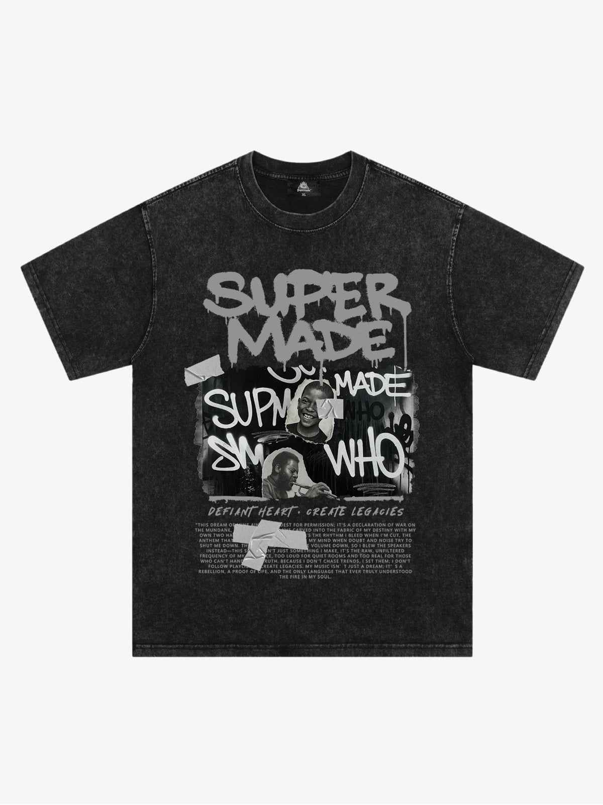 Streetwear Graffiti Character Collage Graphic T-Shirt
