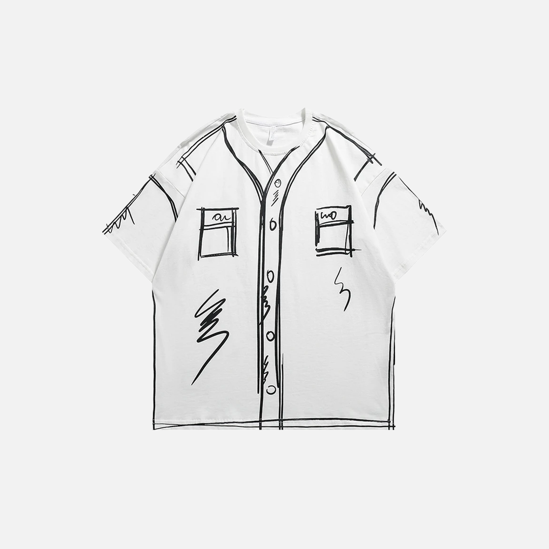 Streetwear Versatile Graffiti Print Hip-Hop T-Shirt - Luxuryurbanwear