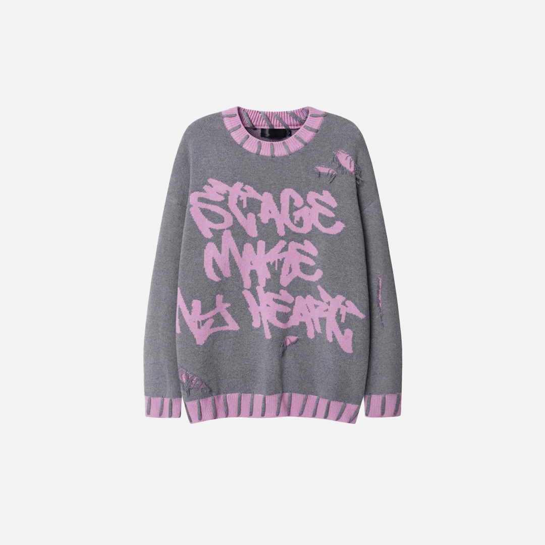 Distressed Vintage Tassel Jumper Knit Sweater - Luxuryurbanwear