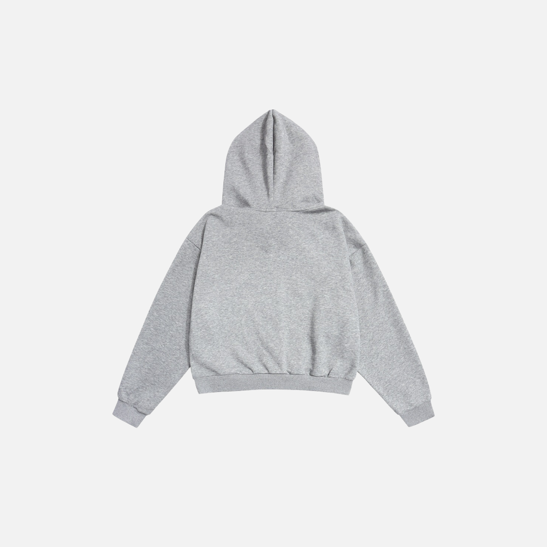 Heart Shaped Zipper Faux Furr Hooded Sweatshirt - Luxuryurbanwear