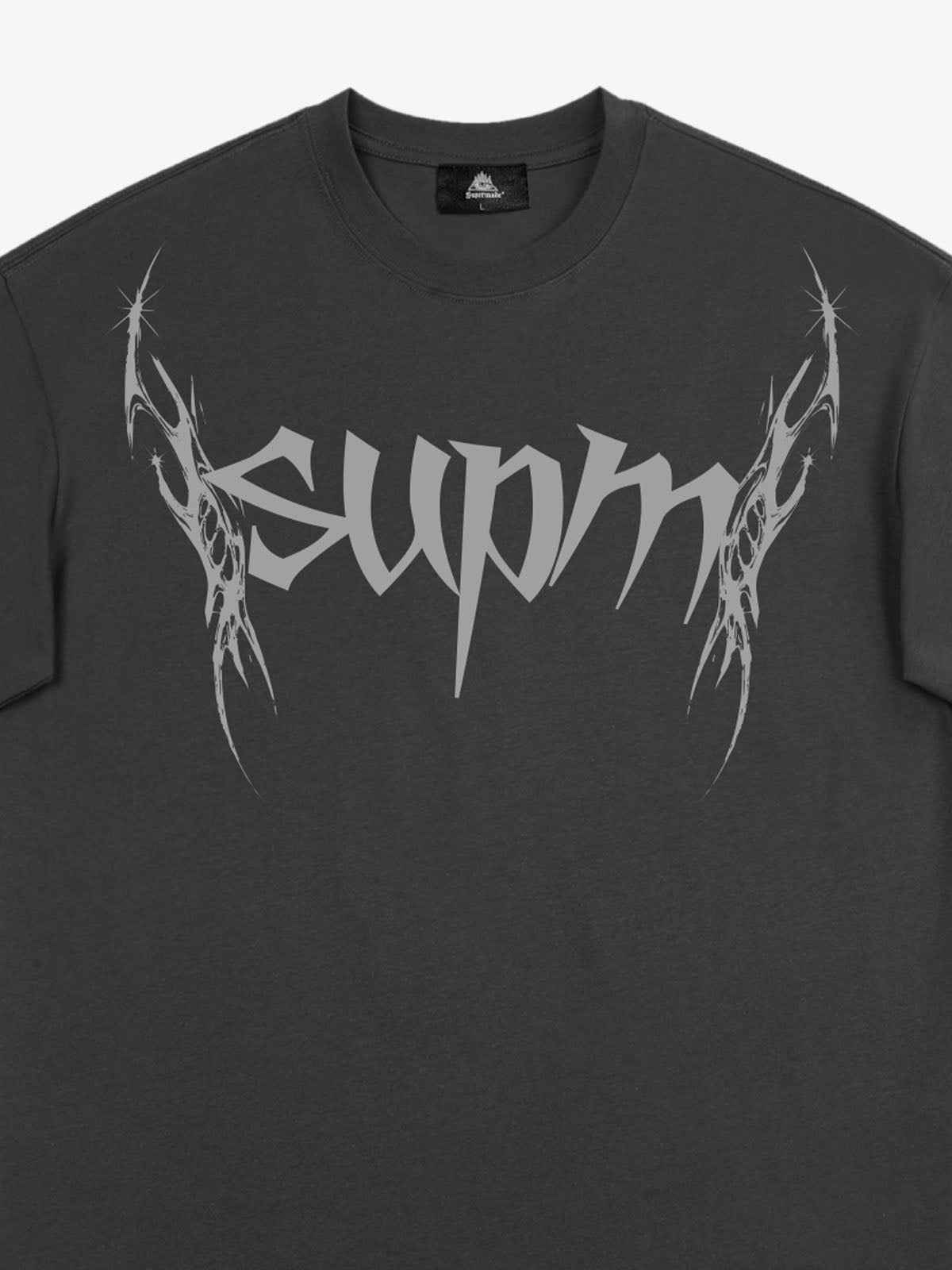 SUPM Gothic Sharp Letter Graphic T-Shirt