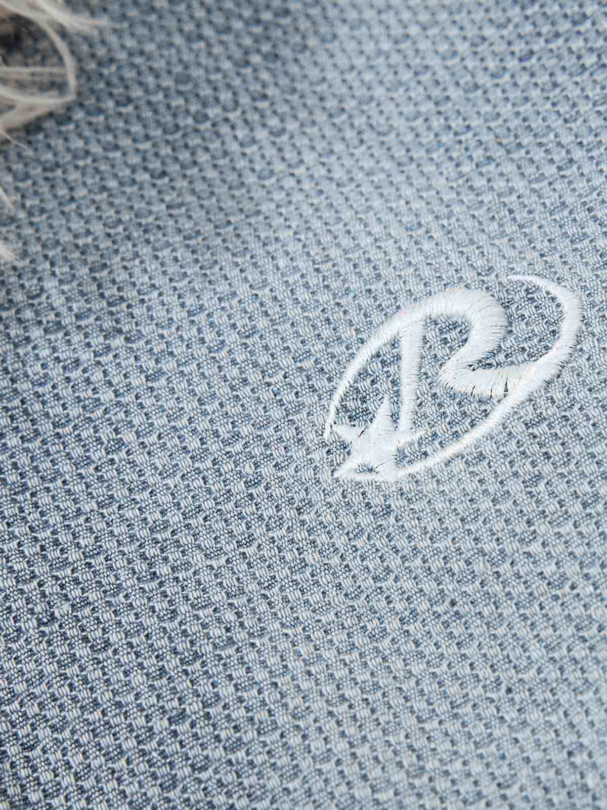 Washed Embroidered Fur-Lined Denim Bomber Jacket