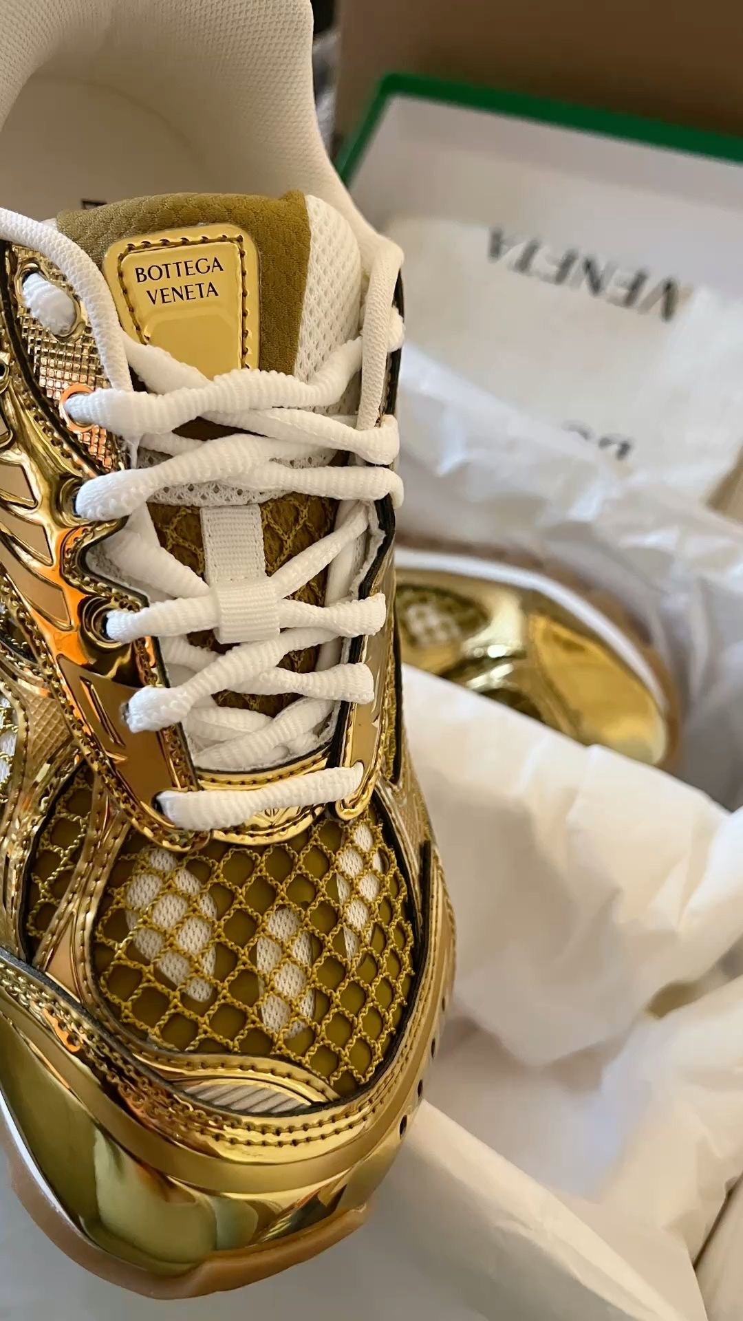 Bottega Veneta Orbit Gold Sneakers