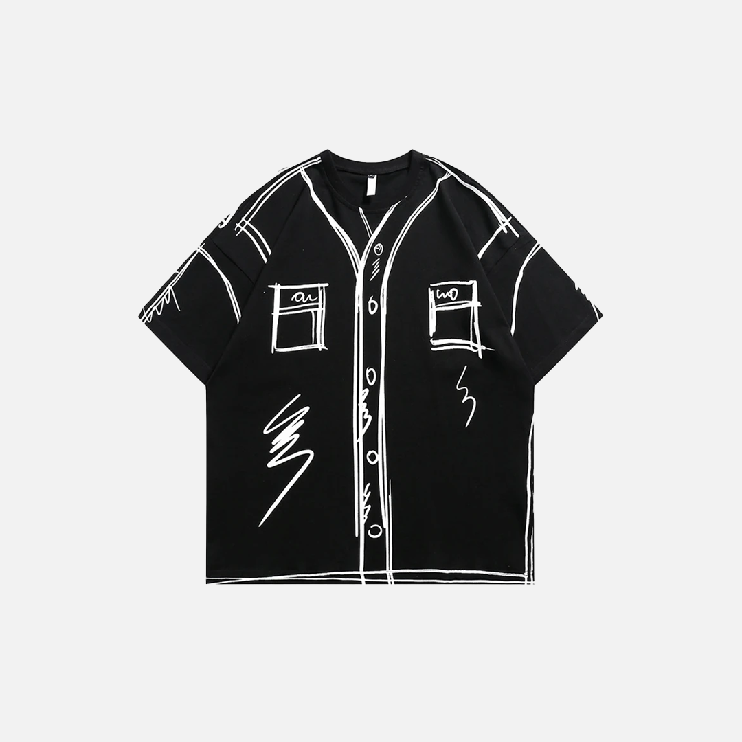 Streetwear Versatile Graffiti Print Hip-Hop T-Shirt - Luxuryurbanwear