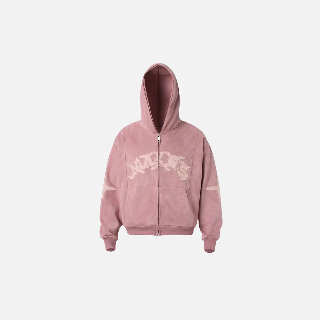 Vintage Flattering Embroidered Zip-Up Hooded Sweatshirt - Luxuryurbanwear