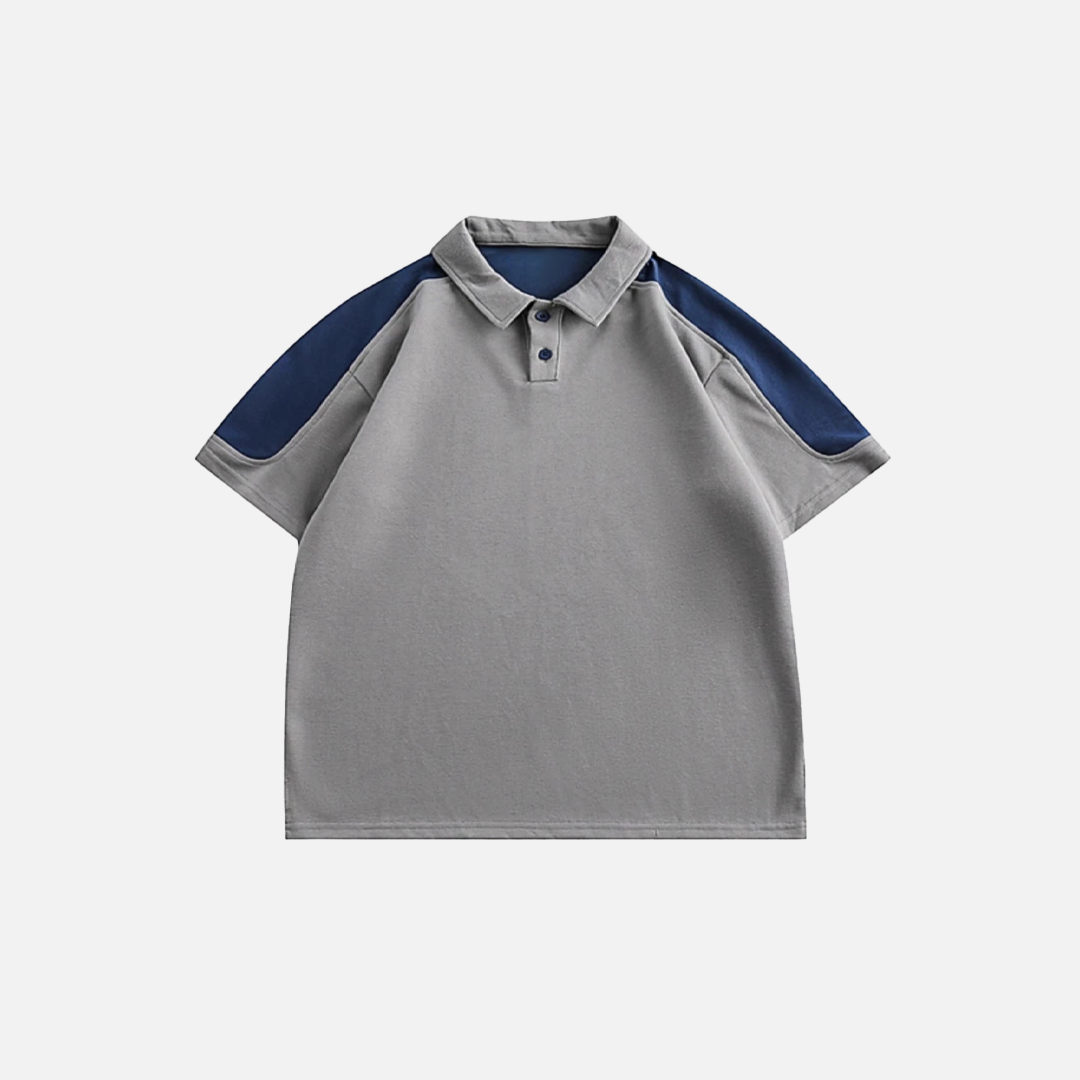 American Style Retro Color Block Polo Casual T-Shirt - Luxuryurbanwear