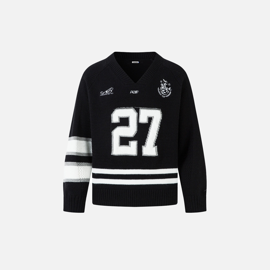 Y2K Cozy Versatile V-Neck Knit Sport Sweater - Luxuryurbanwear
