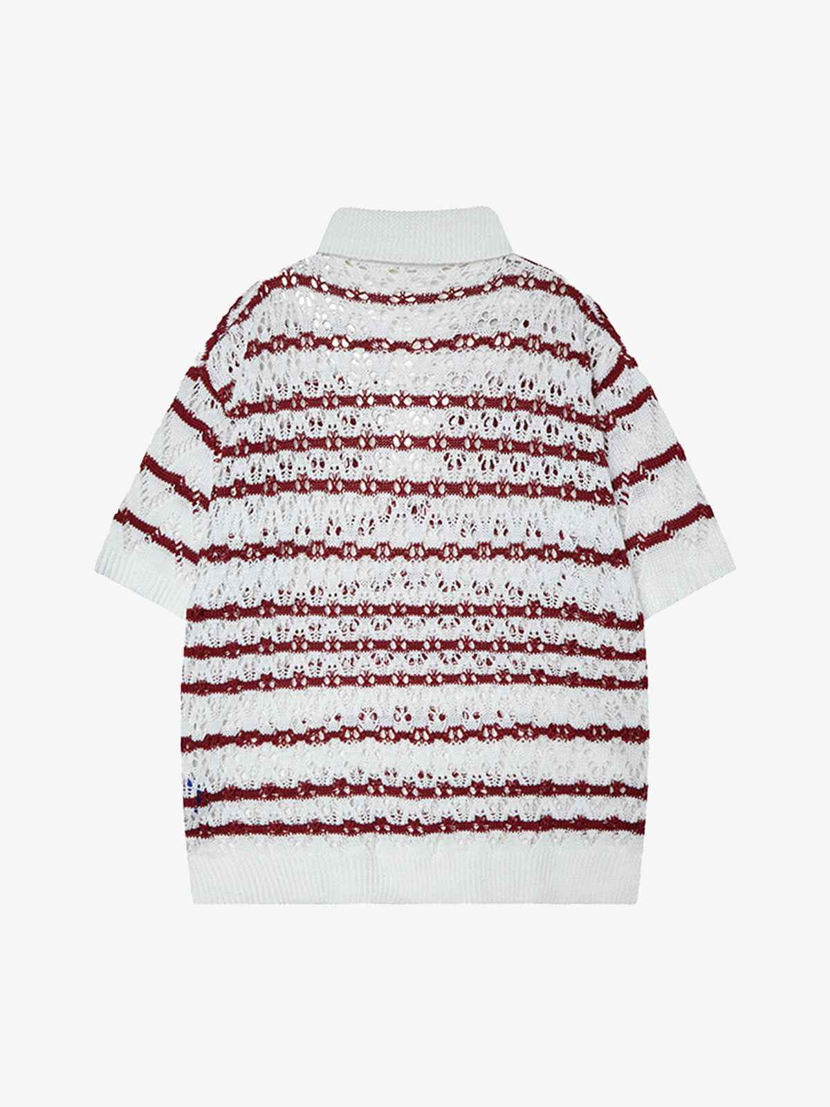 Retro Open-Knit Polo Shirt