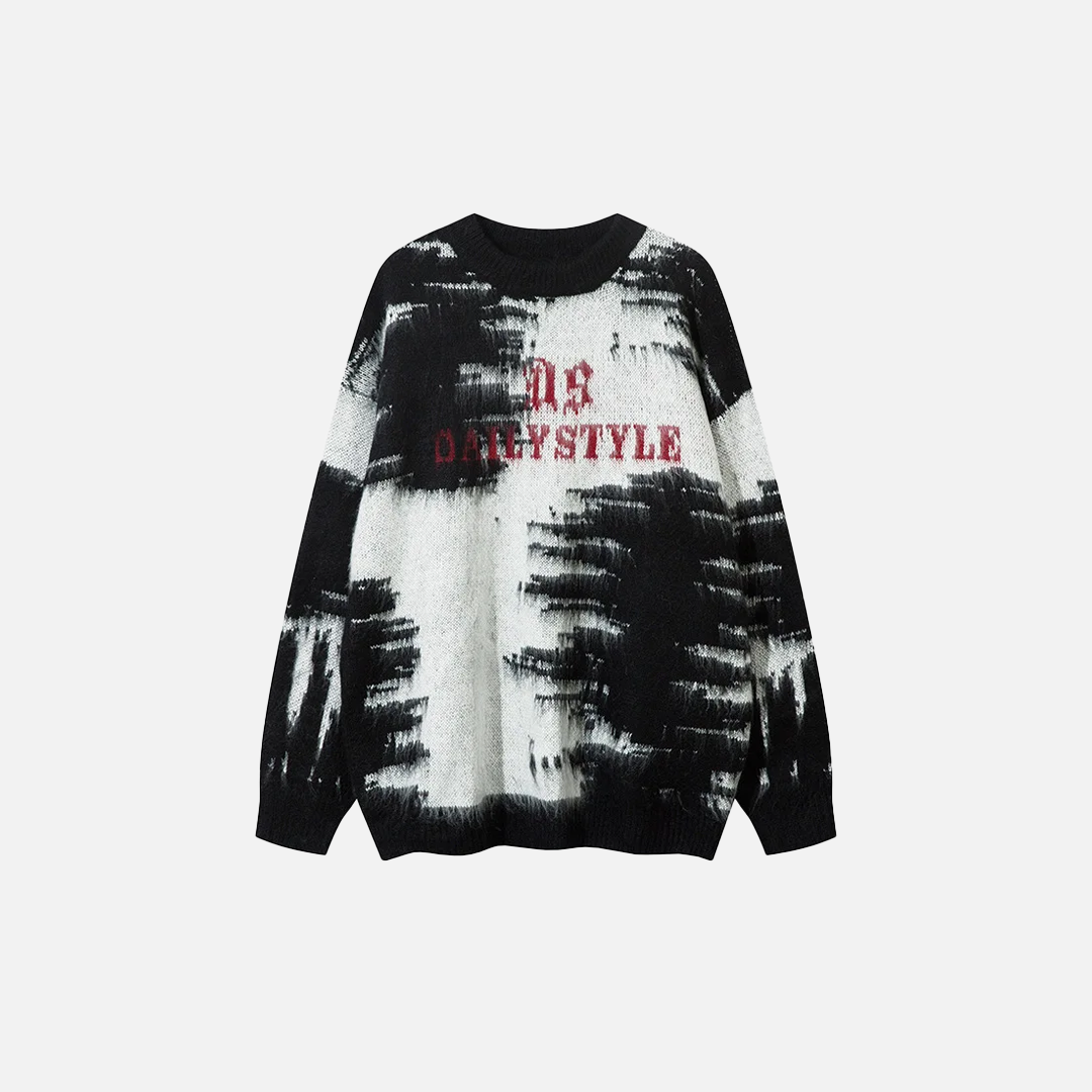 Y2K Streetwear Hip Hop Letter Tie Dye Sweater - Luxuryurbanwear