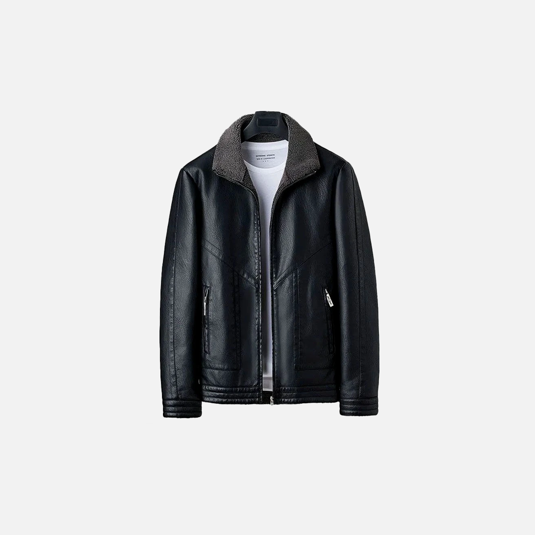 Luxury French Faux Fur Leather Jacket - Luxuryurbanwear