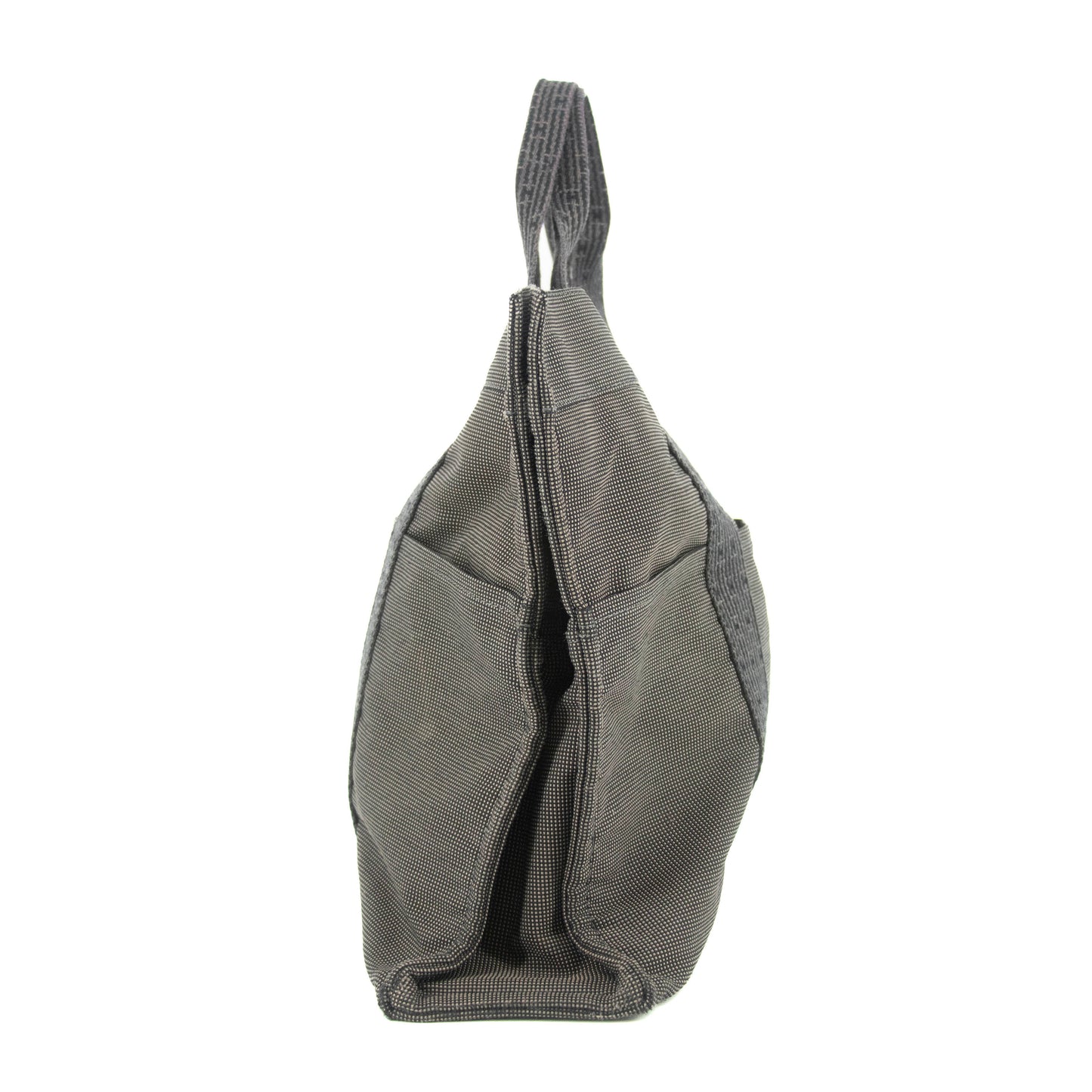 Hermes Herline MM Grey Canvas Tote Bag #4781