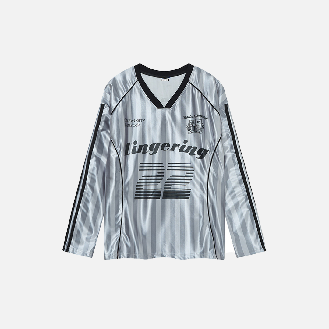 Stylish Long Sleeve V-Neck Jersey Long Sleeve T-Shirt - Luxuryurbanwear