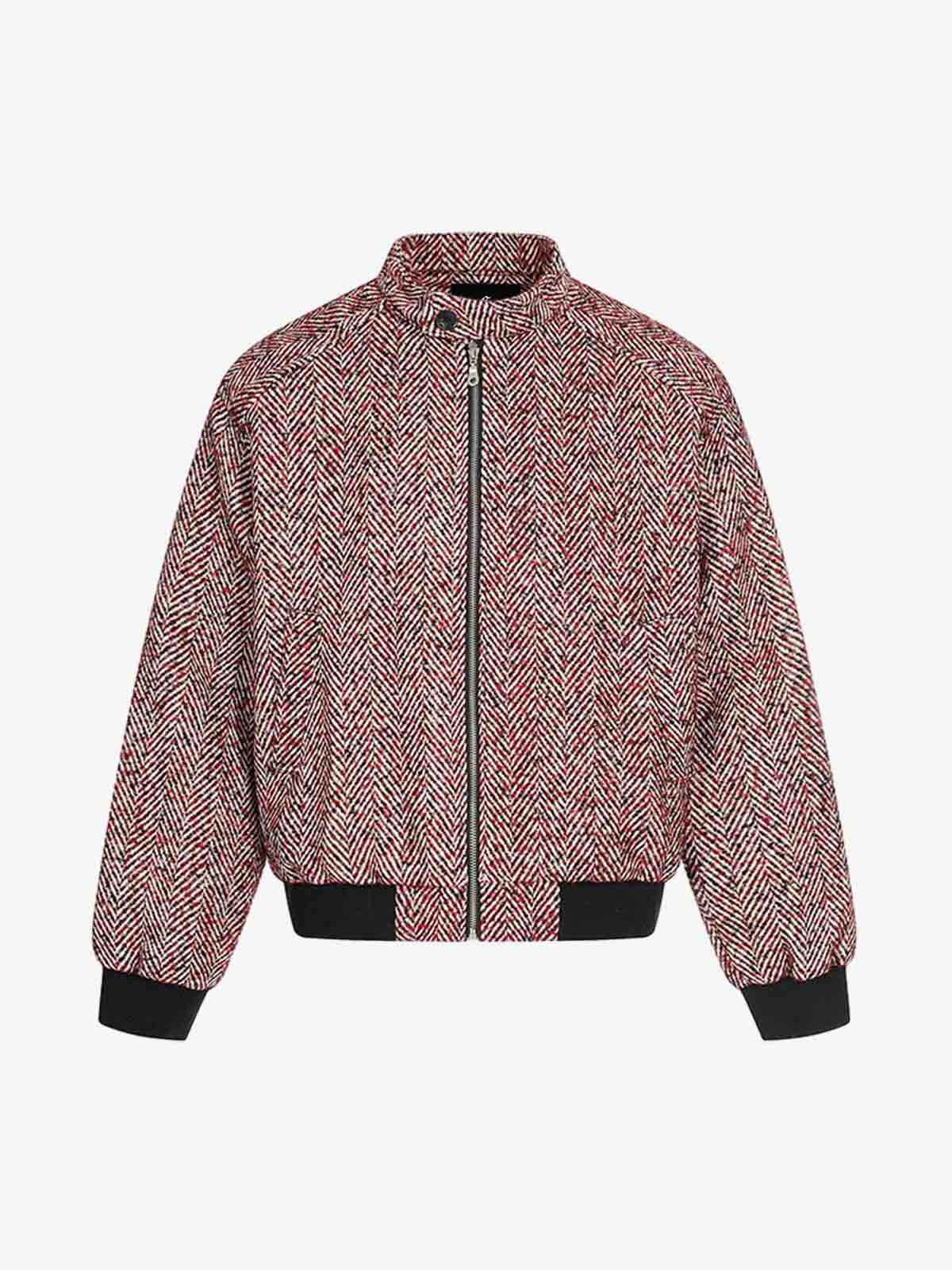 Vintage Herringbone Zip Up Jacket
