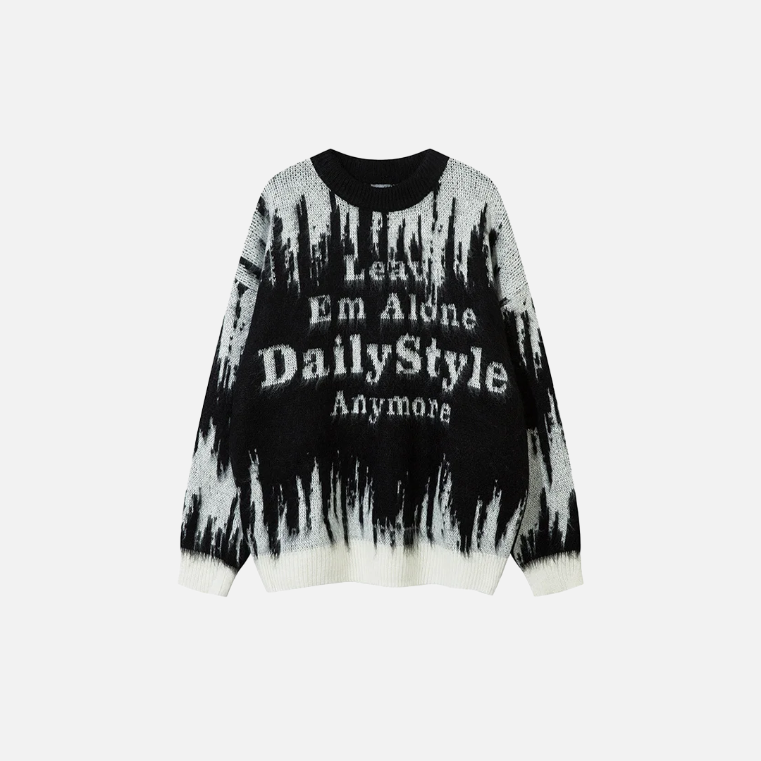 Autumn Chic Retro Letter Knitted Sweater - Luxuryurbanwear