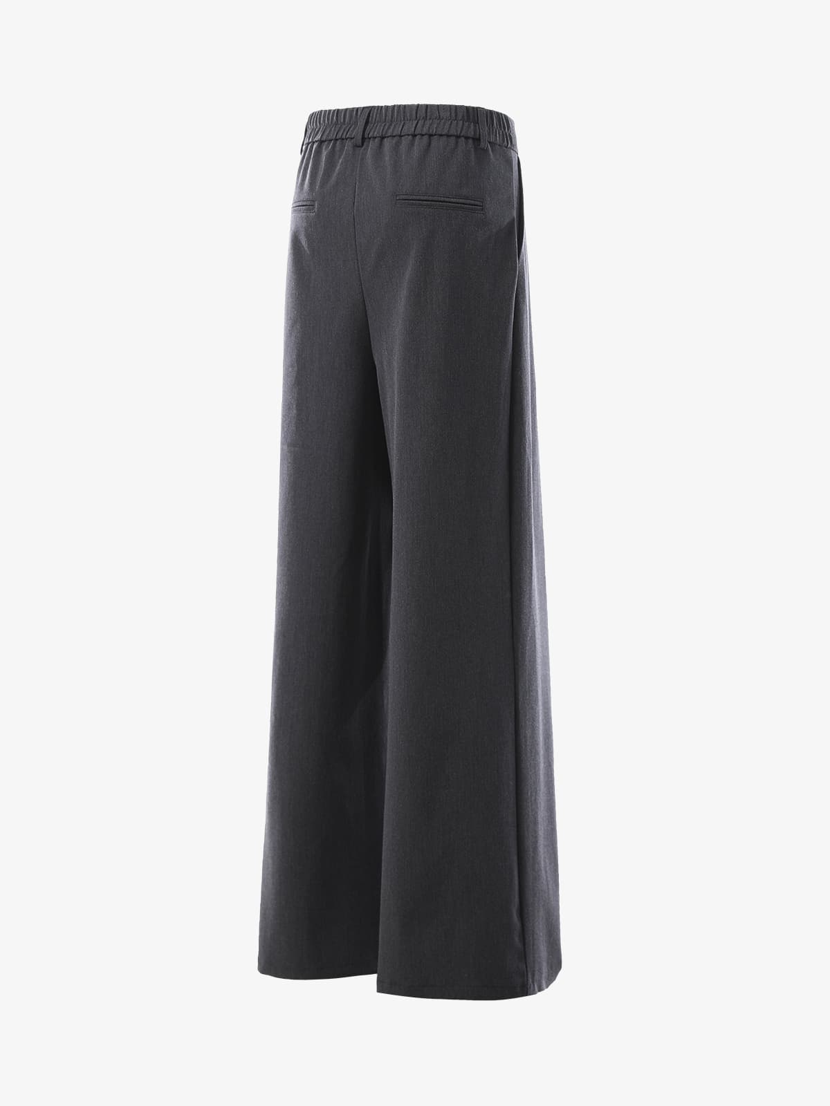 Retro Asymmetric Waist Loose Wide-Leg Trousers - Luxuryurbanwear