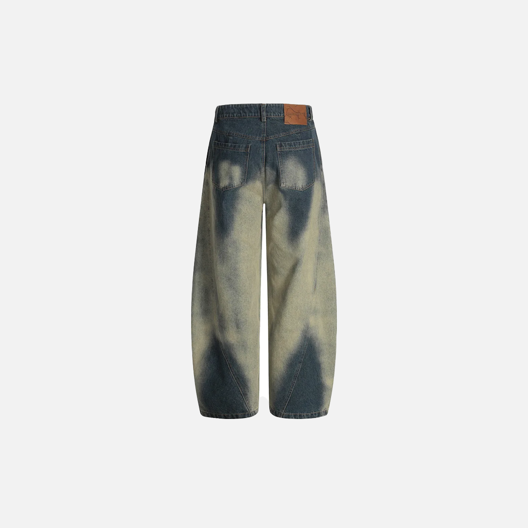 Streetwear Bold Gradient Dyed Wide Leg Jeans - Luxuryurbanwear