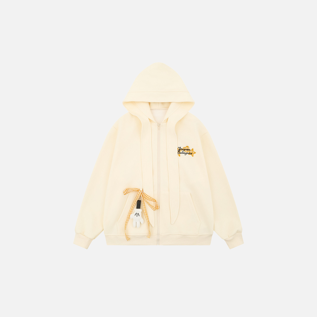Unique American Vibe Loose Zip Hooded Sweatshirt - Luxuryurbanwear