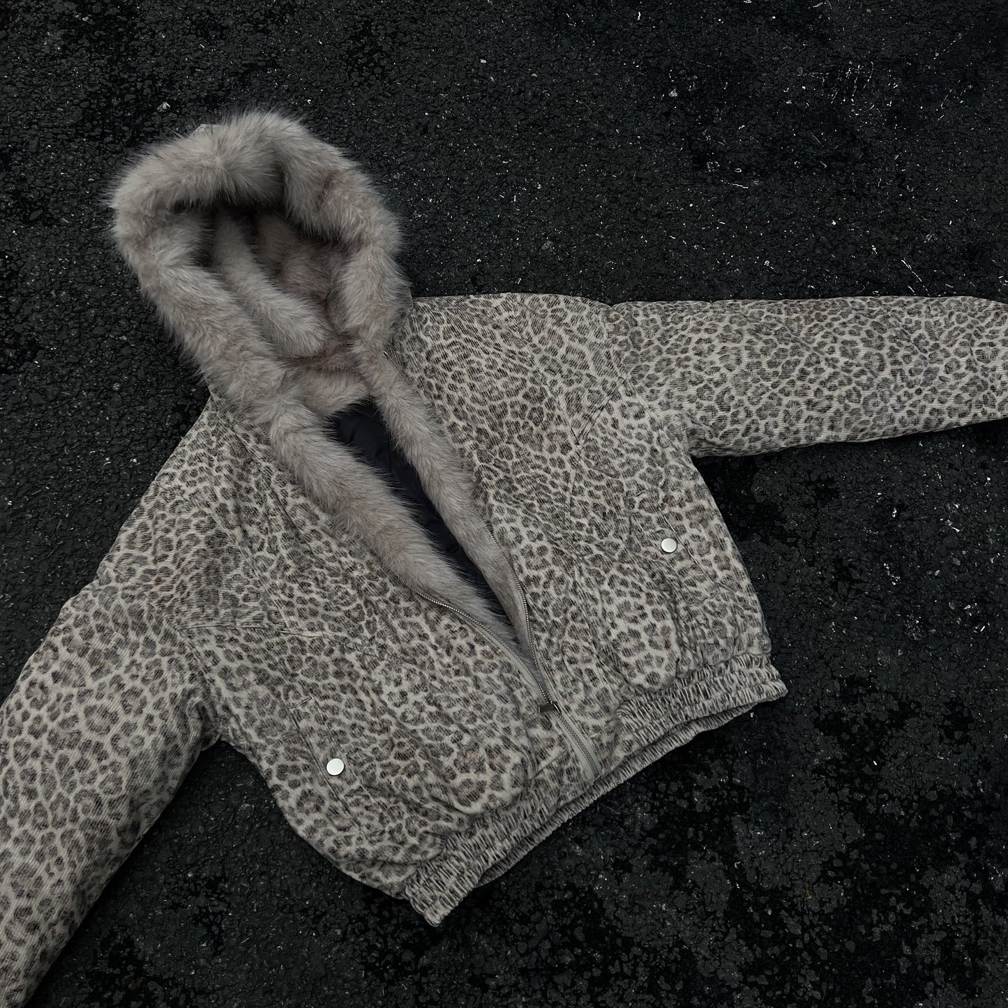 Leopard Patterned / Faux Fur Jacket - Luxuryurbanwear