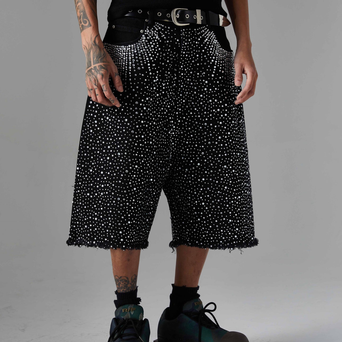 Rhinestone | Denim Shorts - Luxuryurbanwear