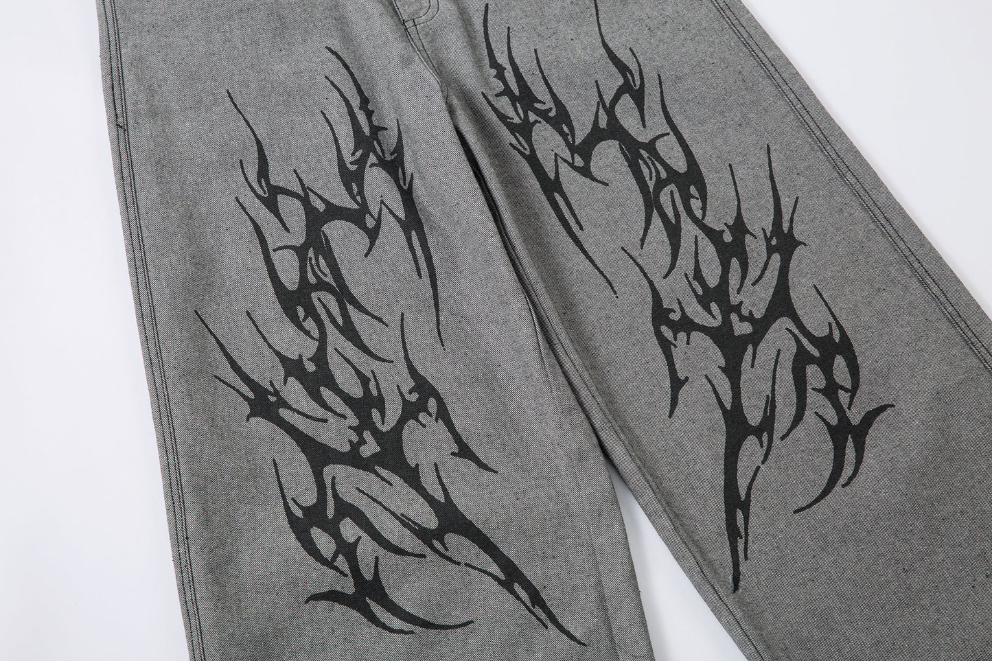 Tribal Flame Print | Baggy Jeans - Luxuryurbanwear