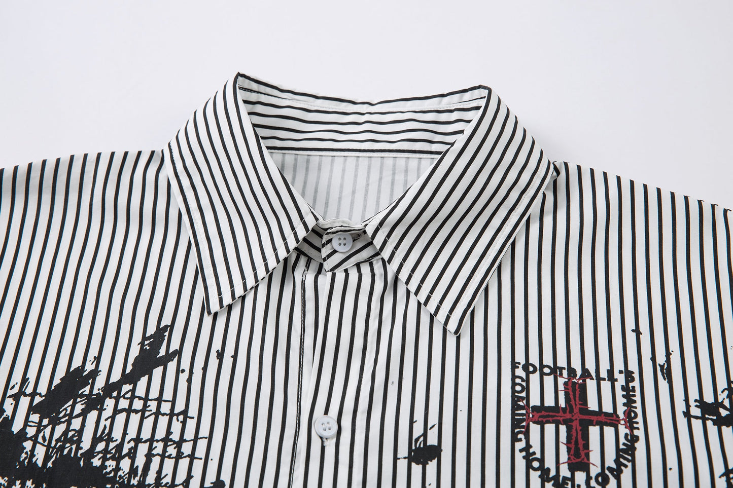 Graffiti Print Layered | Striped Sweatshirt - Luxuryurbanwear