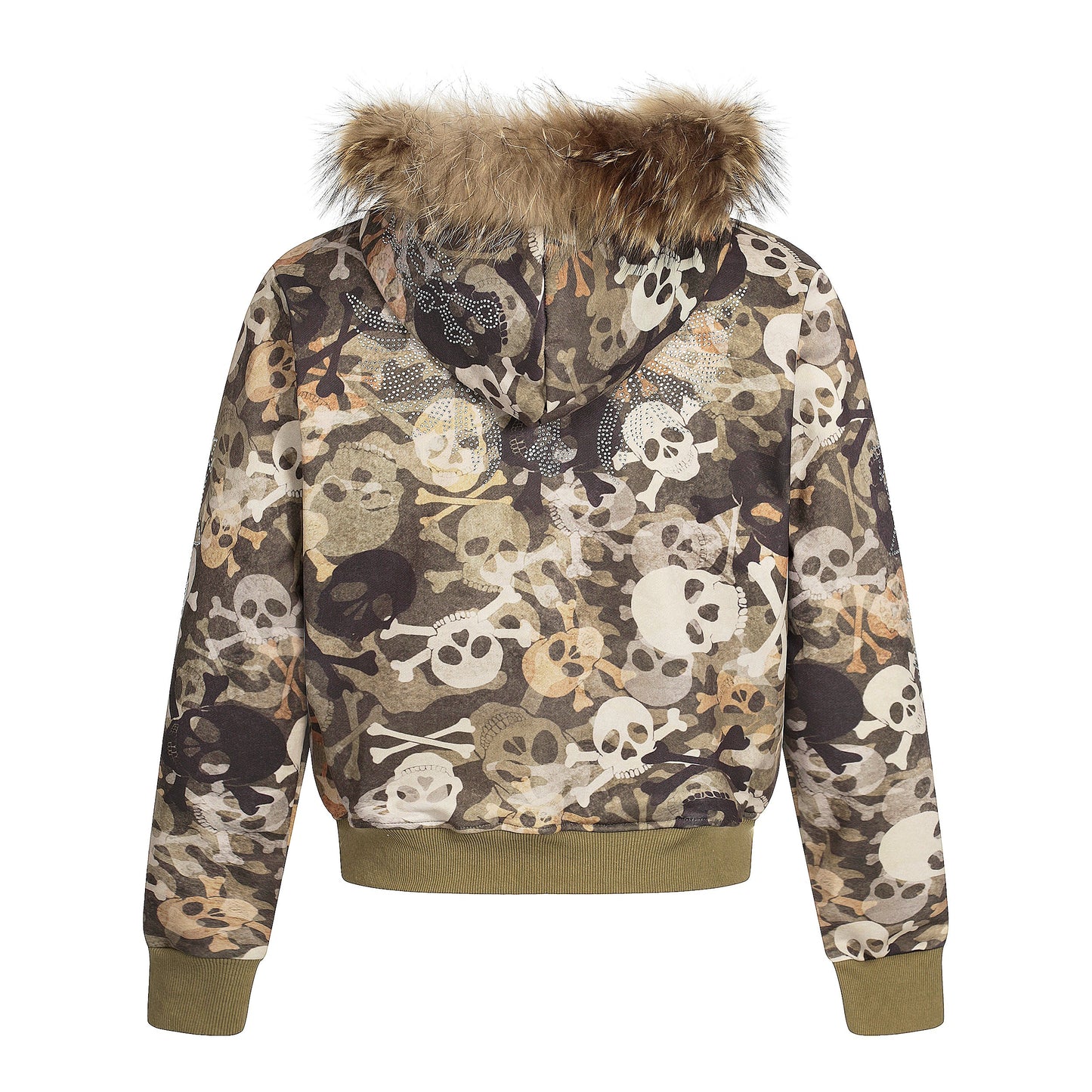 Skull Print Fur Jacket - Oversized Luxury Streetwear Faux-Fur Coat | LuxuryUrbanwear - Luxuryurbanwear