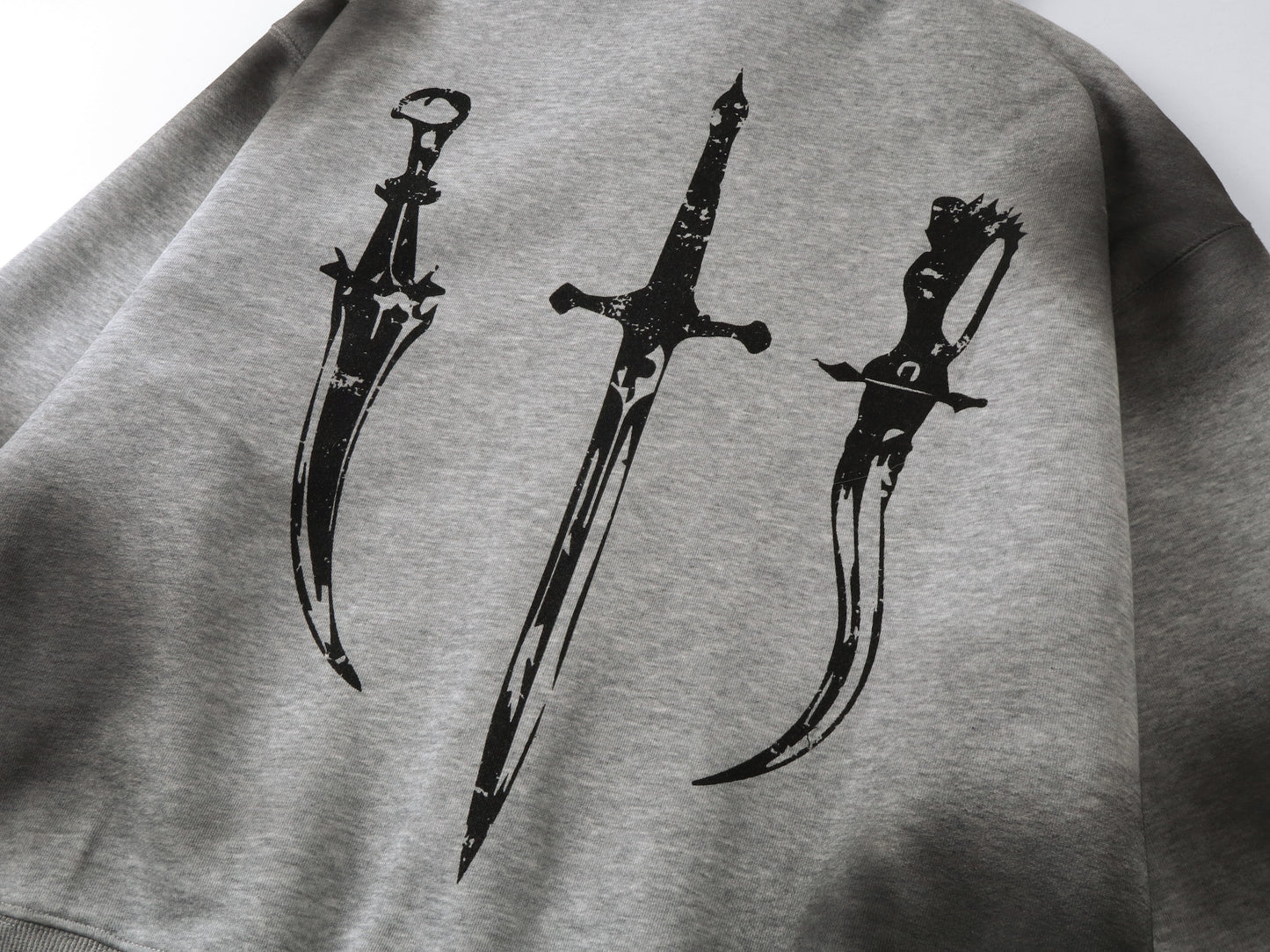 Gothic Distressed Print | Zip-Up Hoodie - Luxuryurbanwear