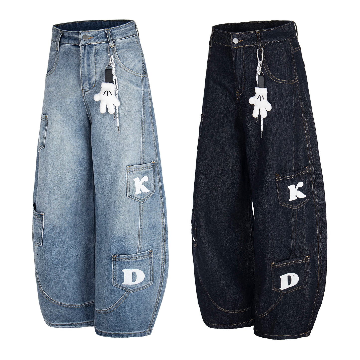 URBAN KID | Wide-Leg Denim Pocket Pants - Luxuryurbanwear