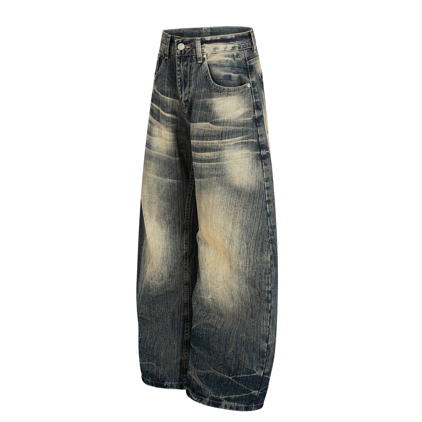 Echo Fade | Distressed Wash Wide-Leg Jeans - Luxuryurbanwear
