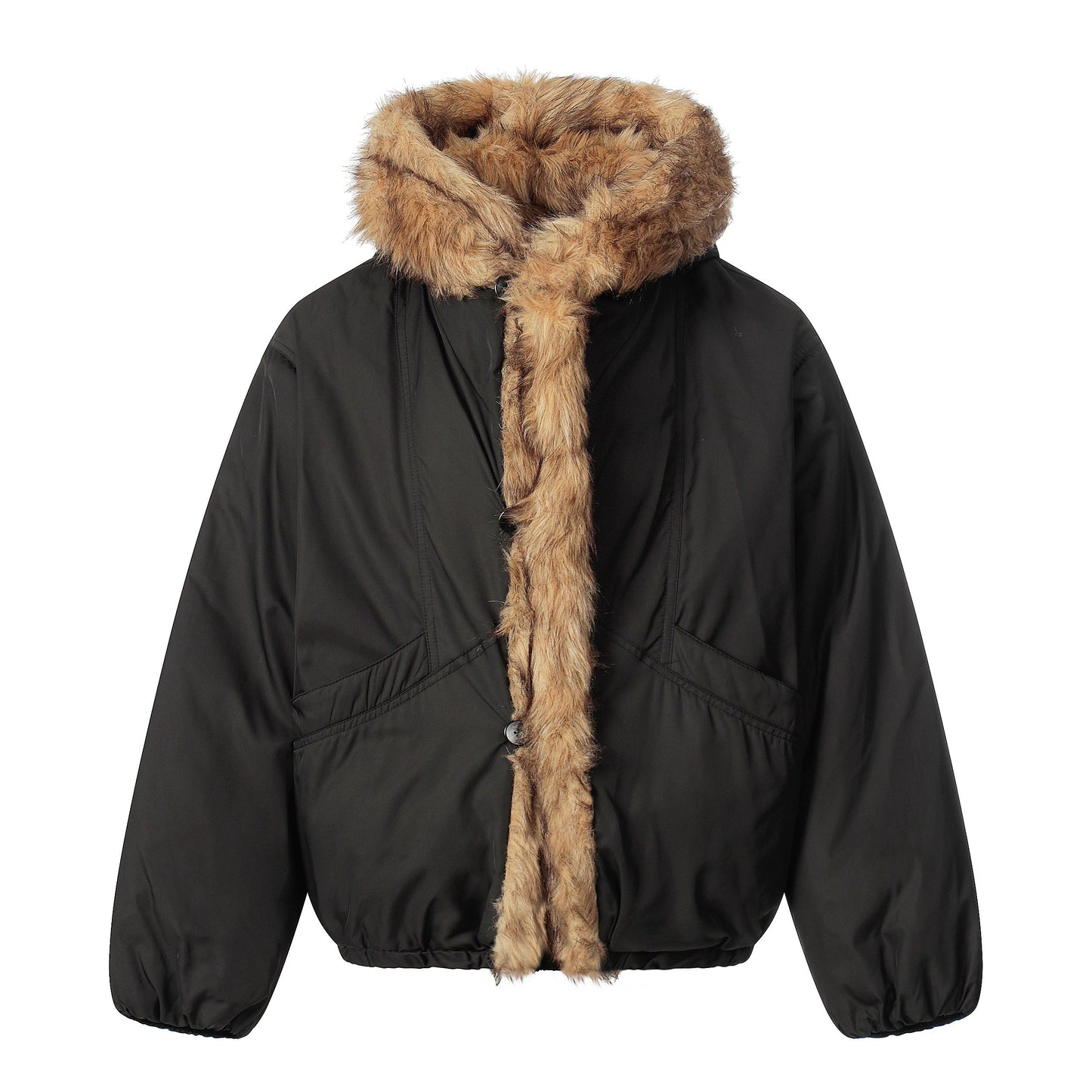 Vintage Fur-Lined | Cropped Winter Puffer - Luxuryurbanwear