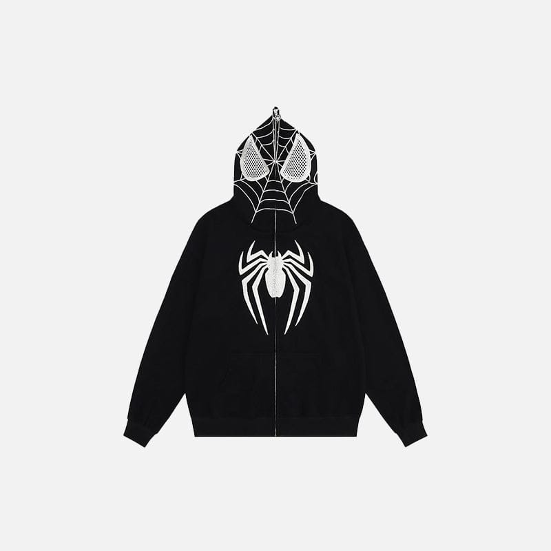 Zip Up Hoodie Spider Mask