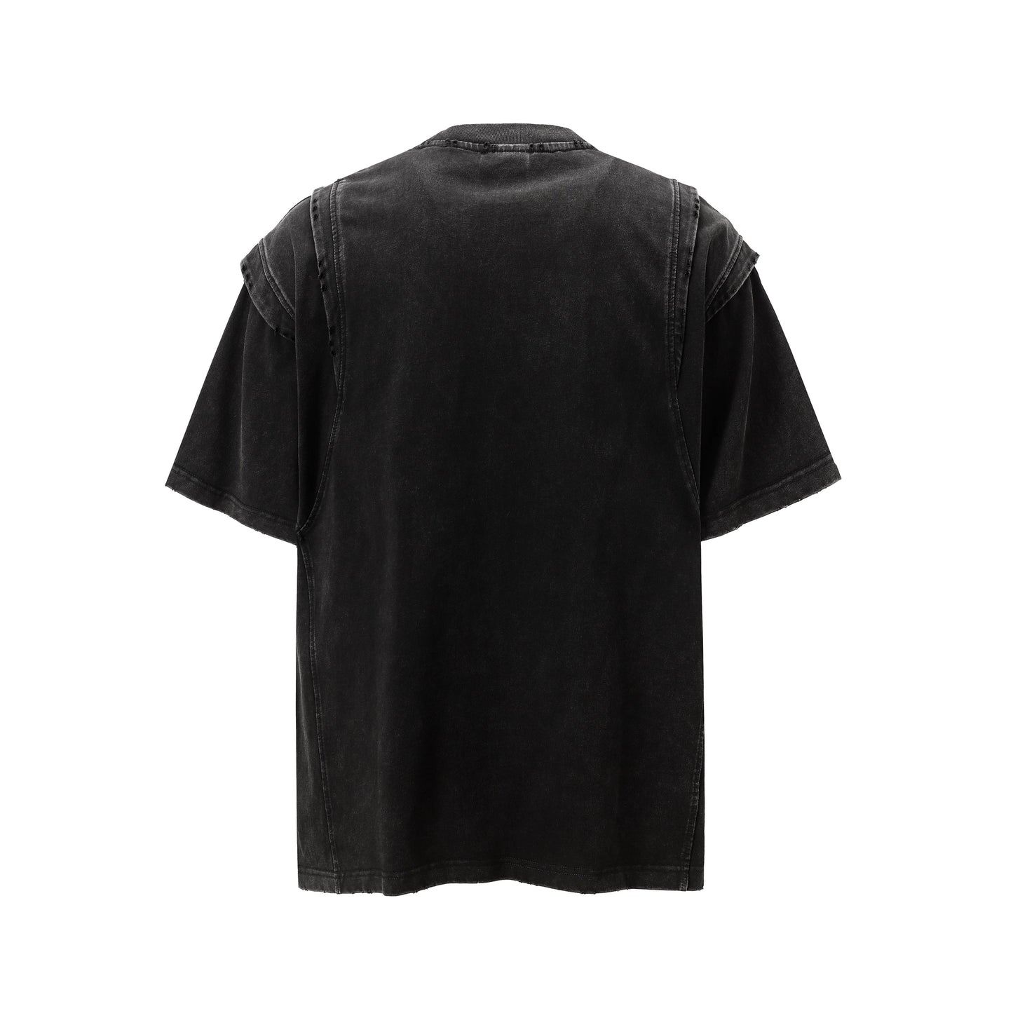 Layered Stitching | Washed T-Shirt - Luxuryurbanwear